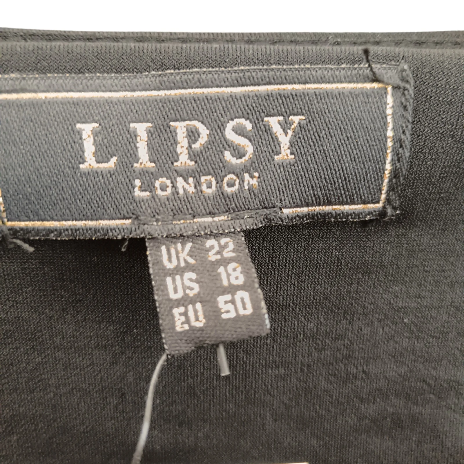 Lipsy London Black Cinched-Waist Jersey Dress UK 22 -Womenswear | Pre-loved - Image 3