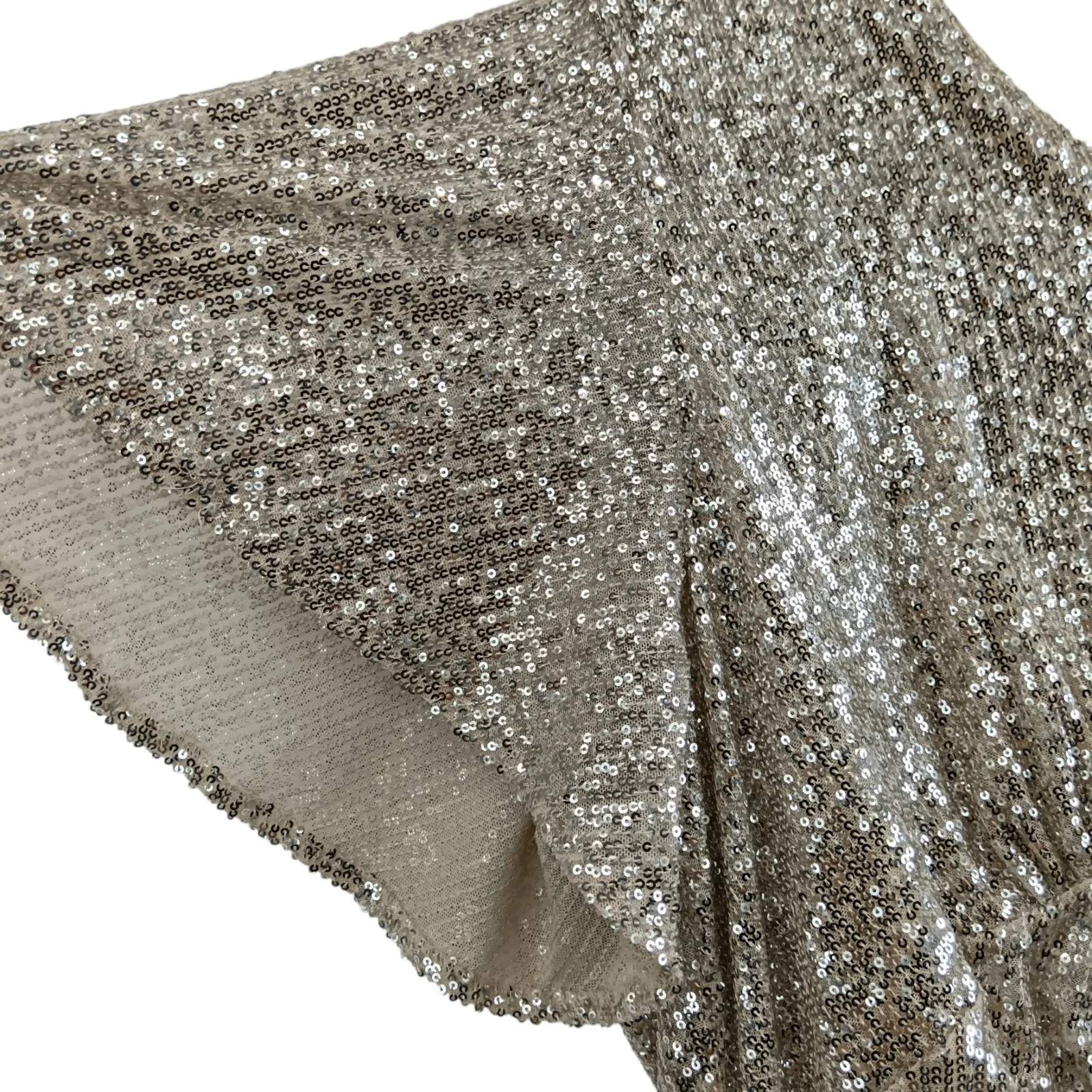 Live Unlimited Beige With Silver Sequins Midi Dress UK 22 Womenswear | Pre-loved - Image 2