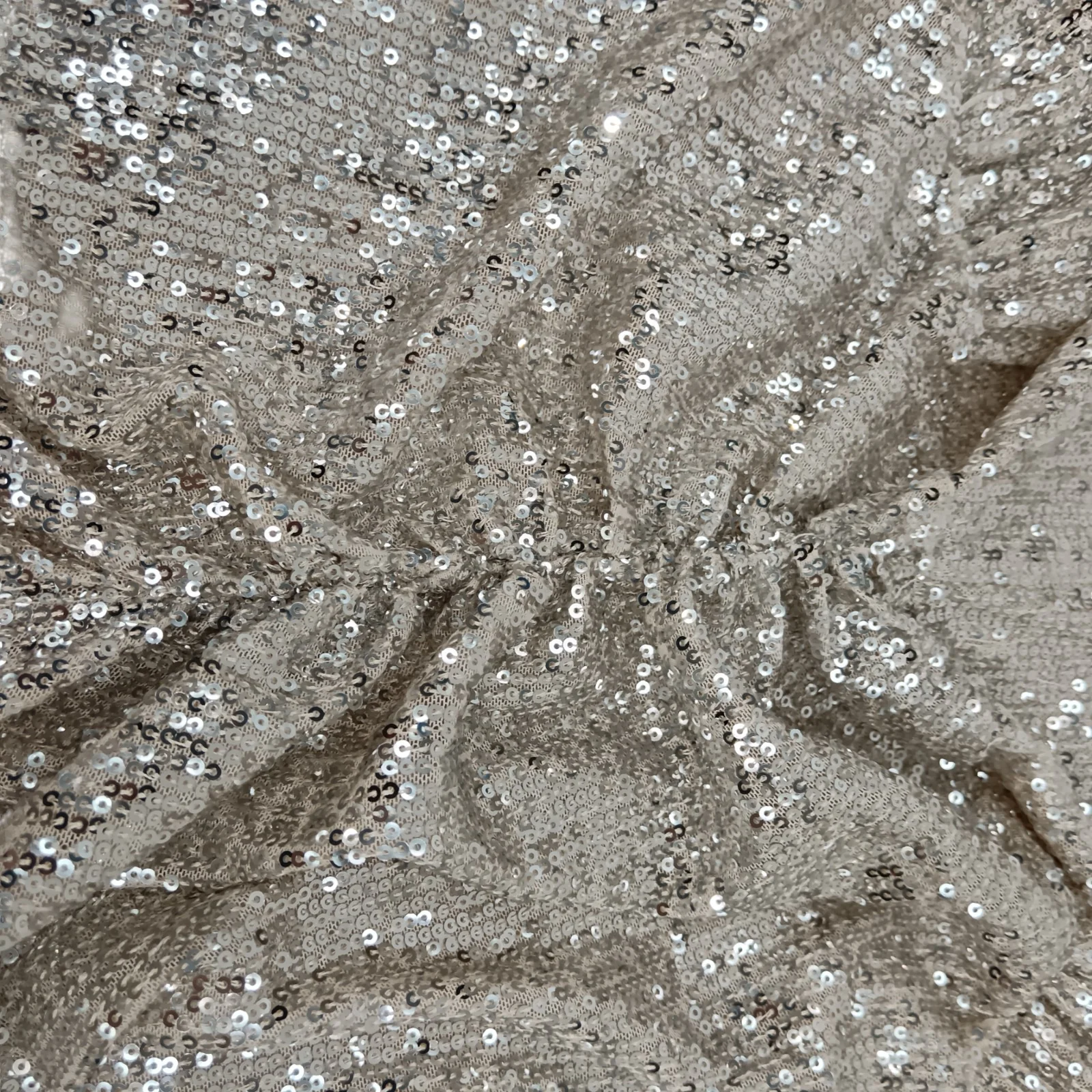 Live Unlimited Beige With Silver Sequins Midi Dress UK 22 Womenswear | Pre-loved - Image 5