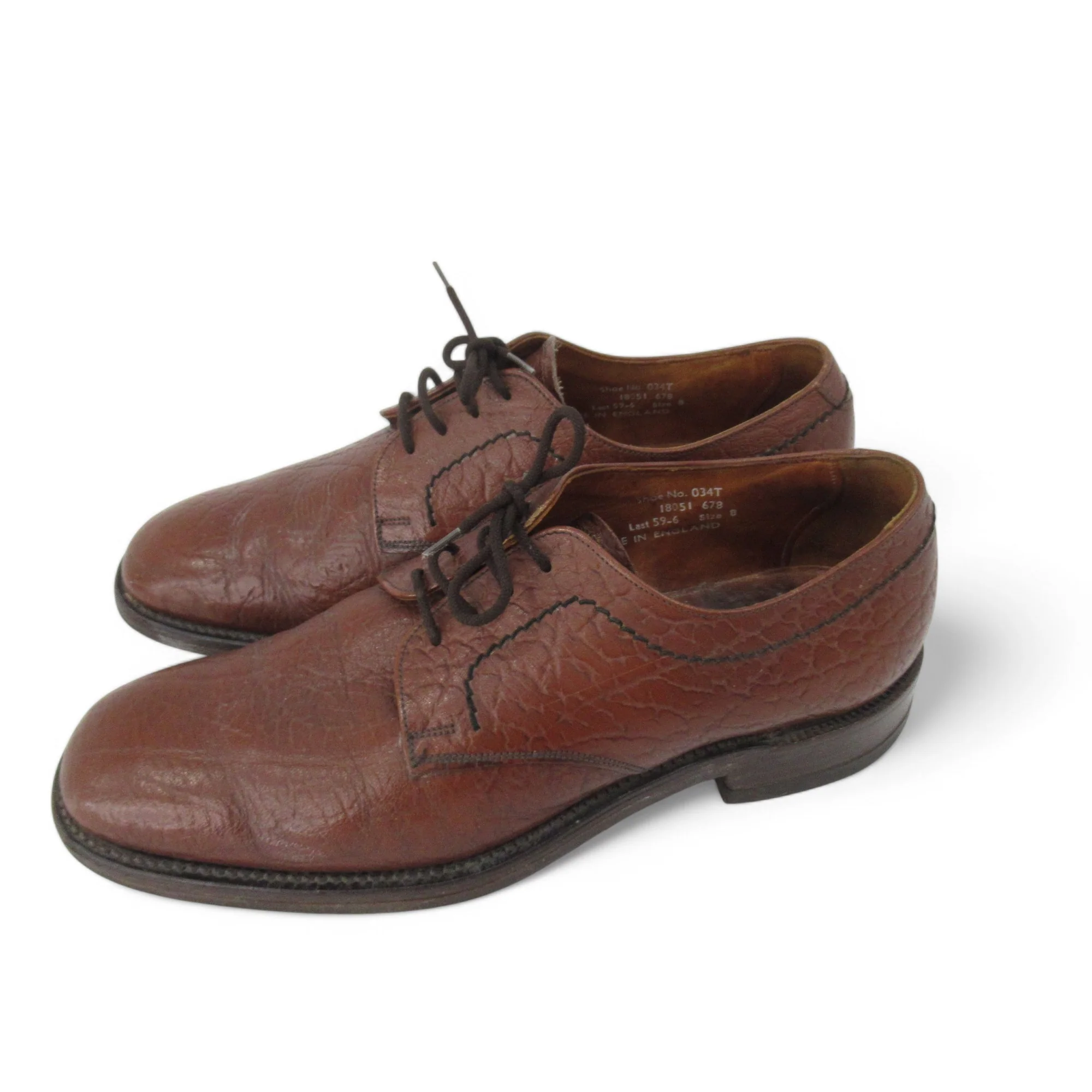 Loake Brogue Leather Shoes UK 8 Brown Menswear | Pre-loved - Image 4