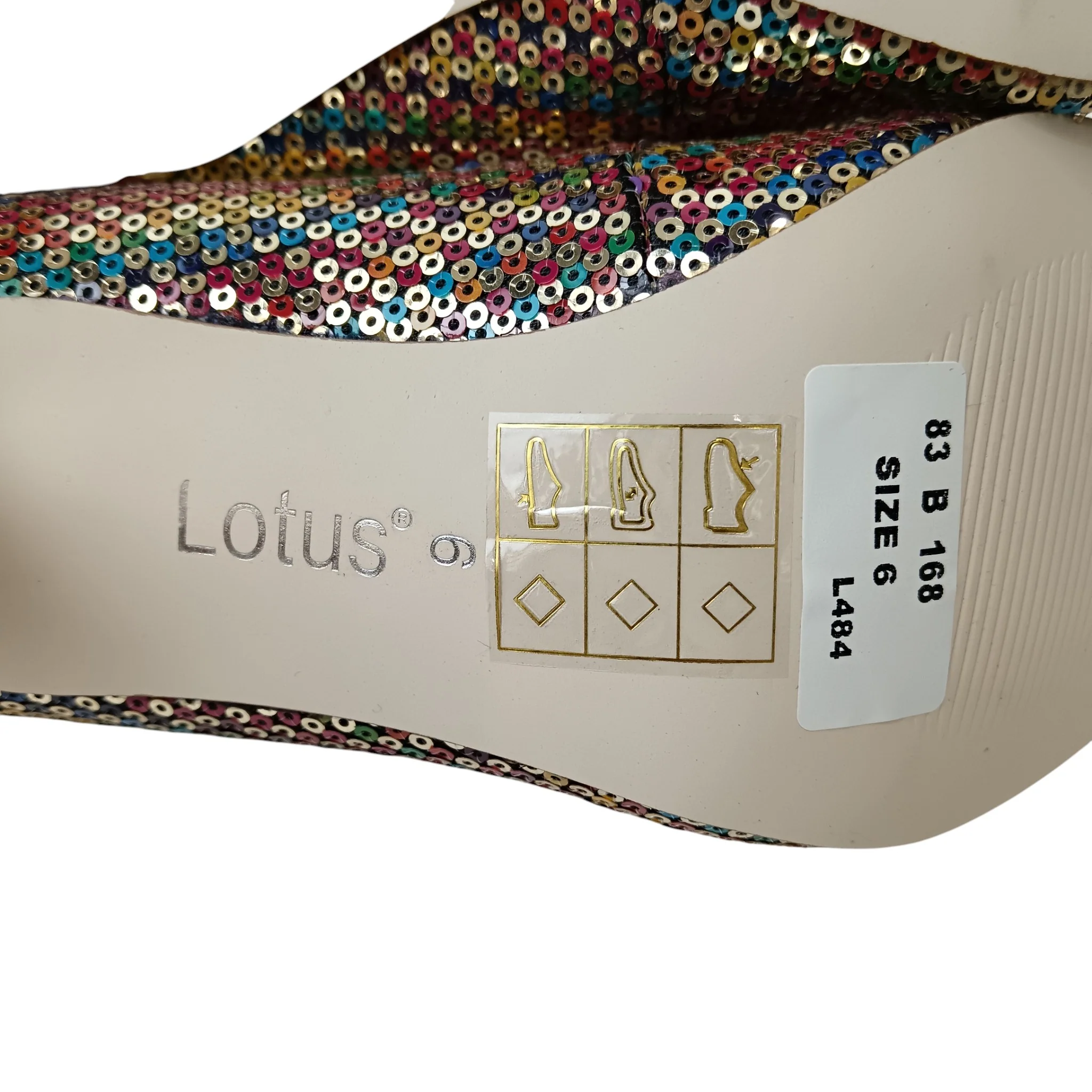 Lotus Multicoloured Sequins Heeled Shoes UK 6 -Tags On-  Womenswear | Preloved - Image 6