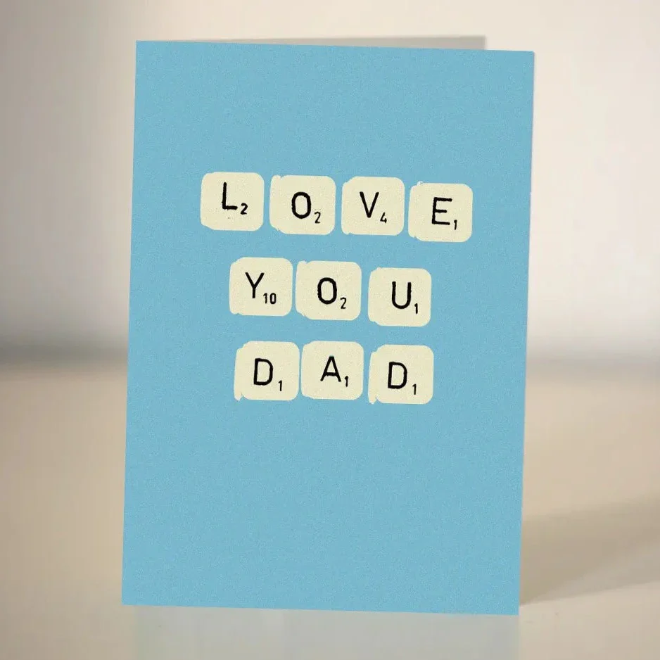 Love you Dad- Father’s Day Card- Blue - Image 2