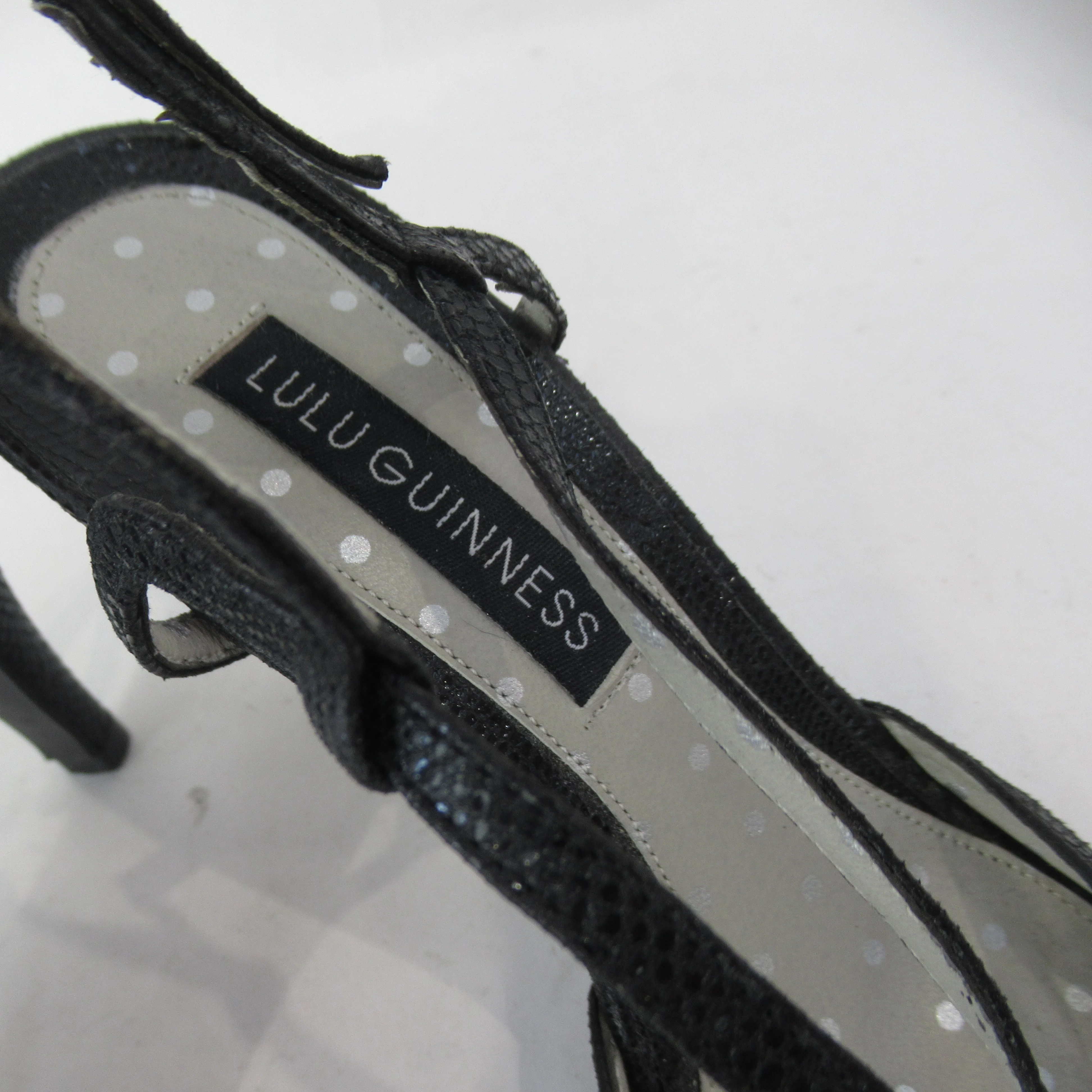Lulu Guinness Sandals UK 3.5 Black Strappy Heels Womenswear | Preloved - Image 5