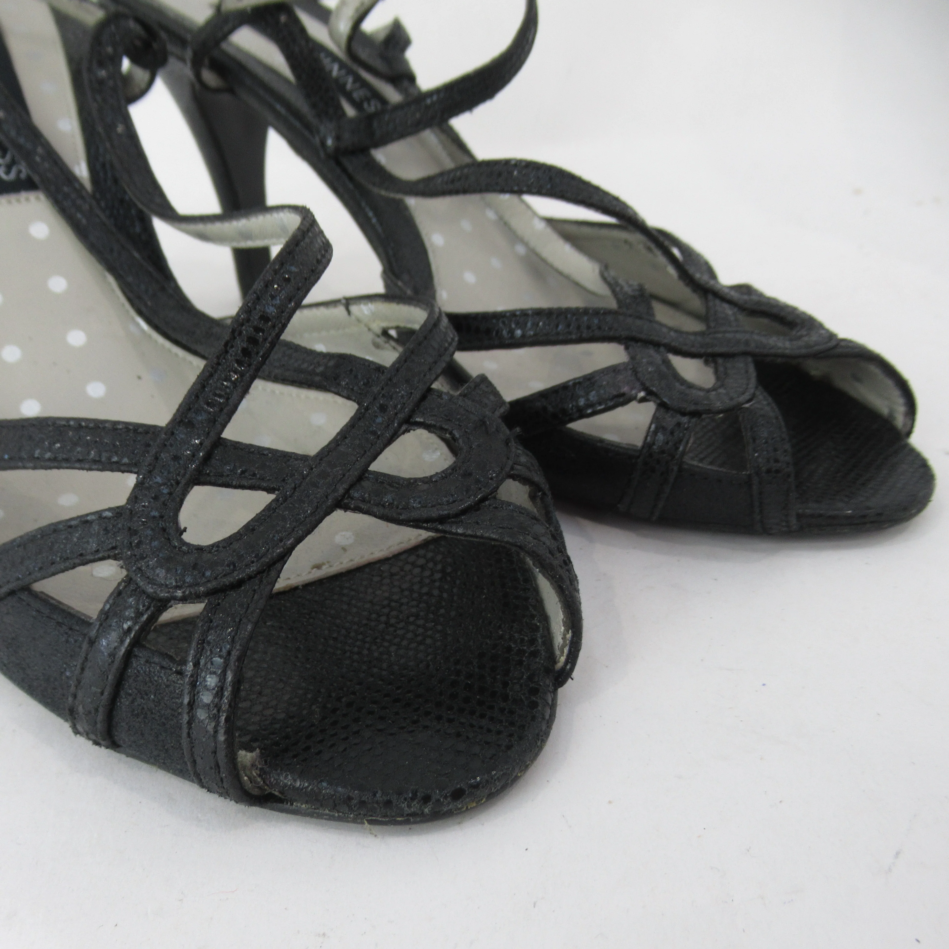 Lulu Guinness Sandals UK 3.5 Black Strappy Heels Womenswear | Preloved - Image 6