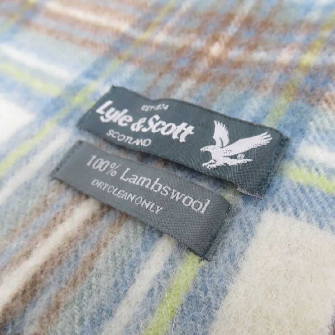 Lyle & Scott 10"x66" Multicoloured Lambswool Scarf Menswear | Preloved - Image 3
