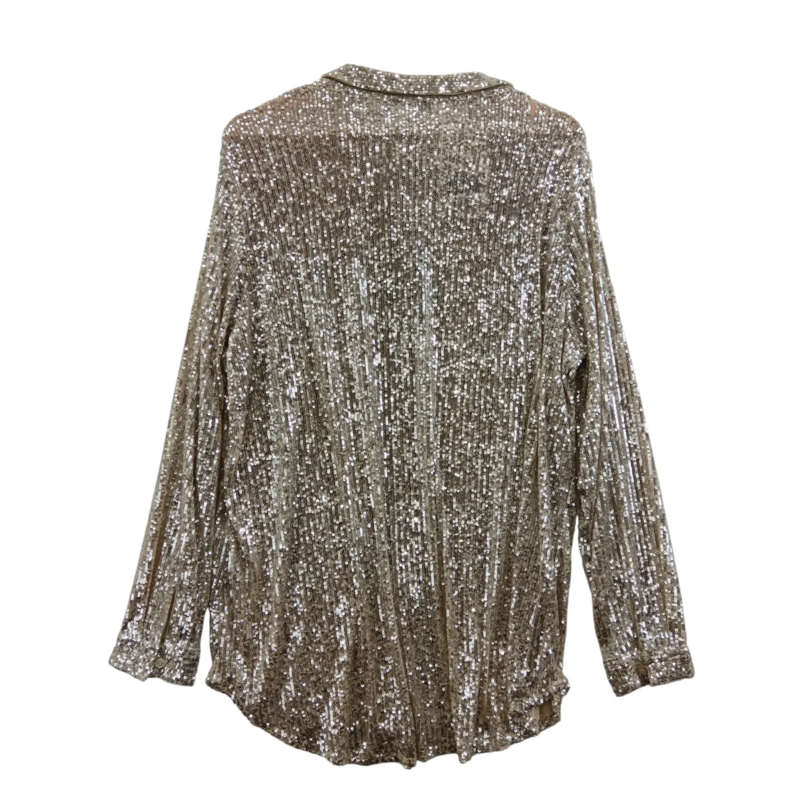 M&Co Beige With Silver Sequins Blouse UK 22 Womenswear | Pre-loved - Image 2