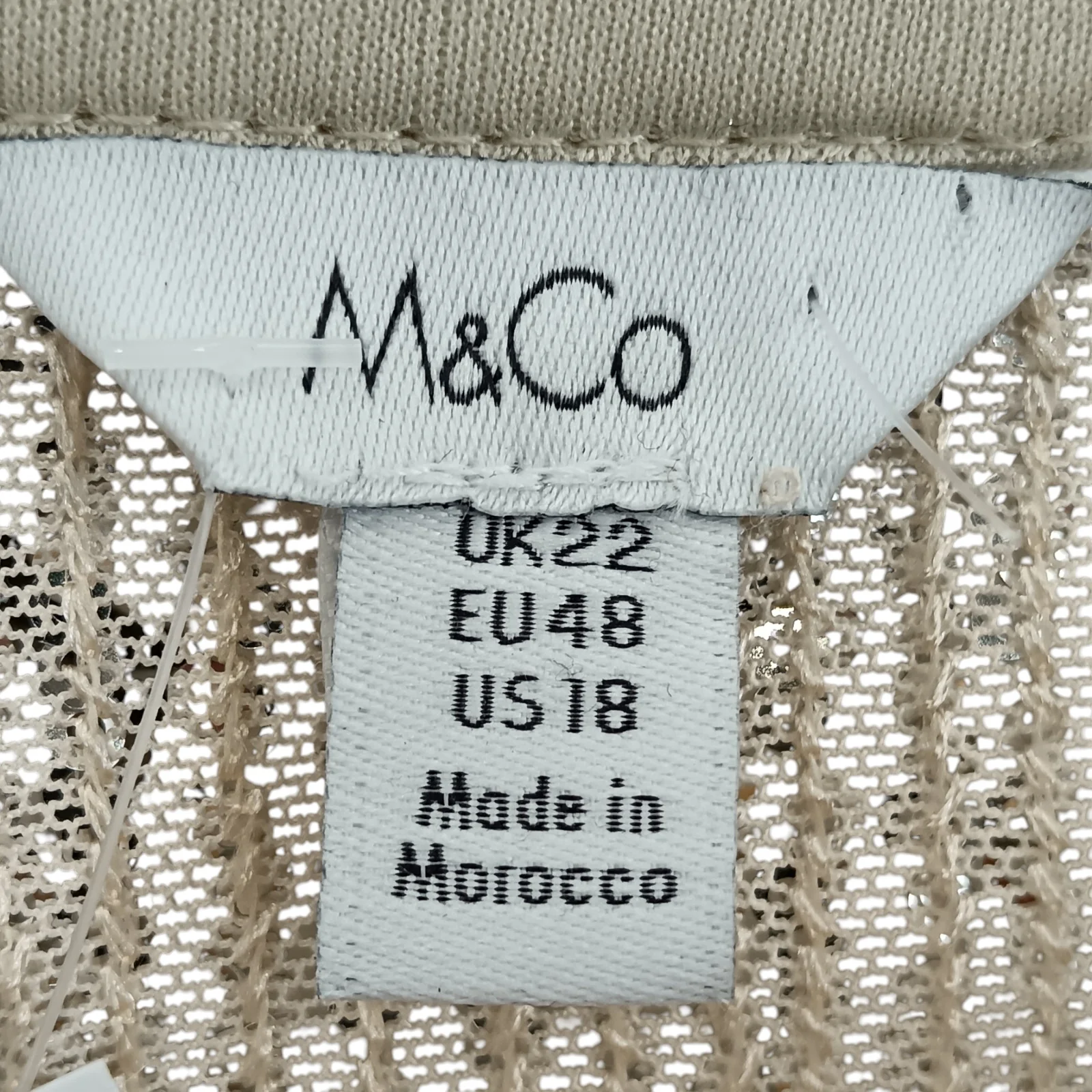 M&Co Beige With Silver Sequins Blouse UK 22 Womenswear | Pre-loved - Image 3