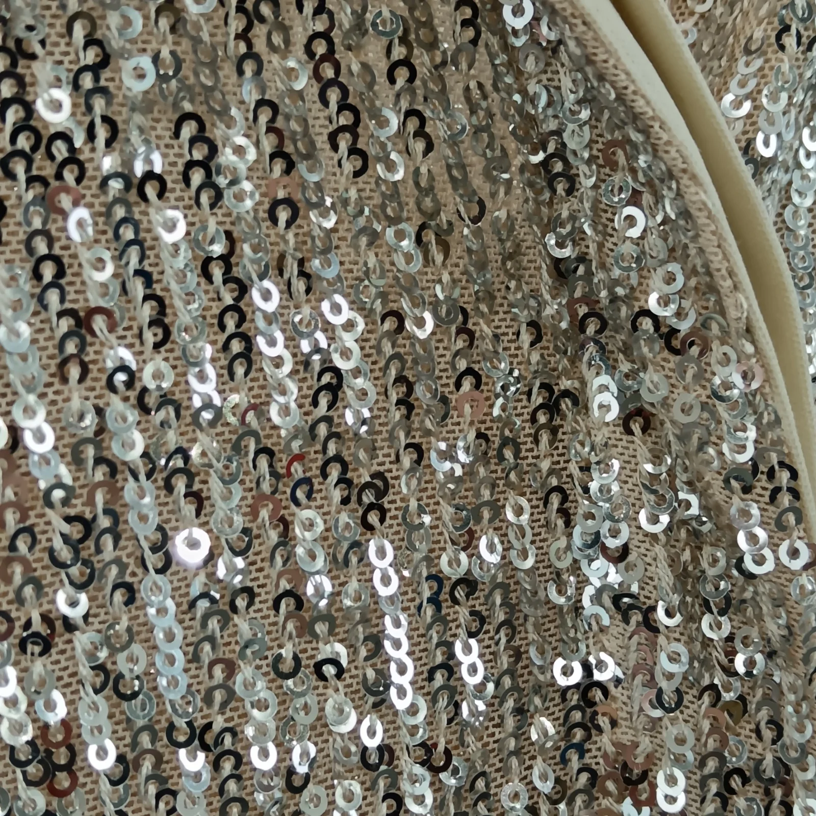 M&Co Beige With Silver Sequins Blouse UK 22 Womenswear | Pre-loved - Image 5