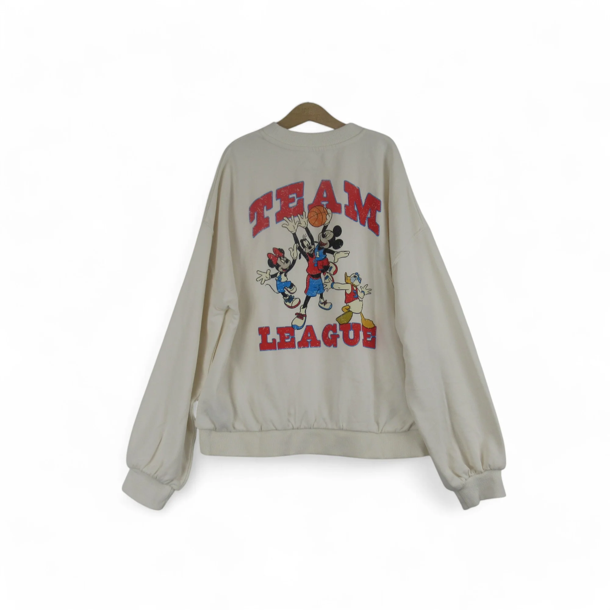 M & S 13-14 years Mickey Mouse Sweater Ivory Cotton | Preloved - Image 3