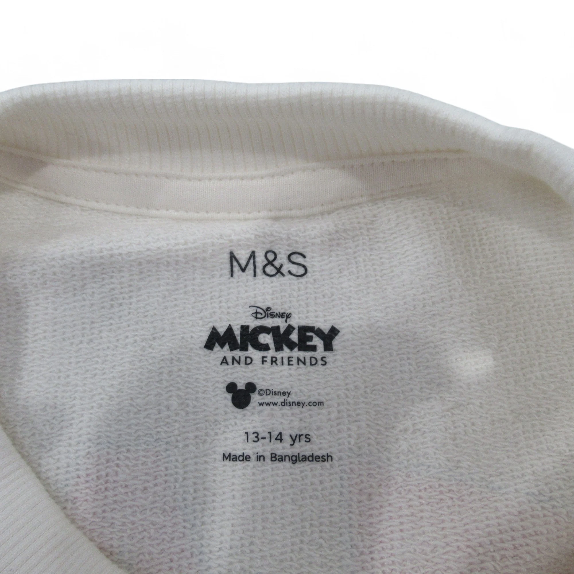 M & S 13-14 years Mickey Mouse Sweater Ivory Cotton | Preloved - Image 5