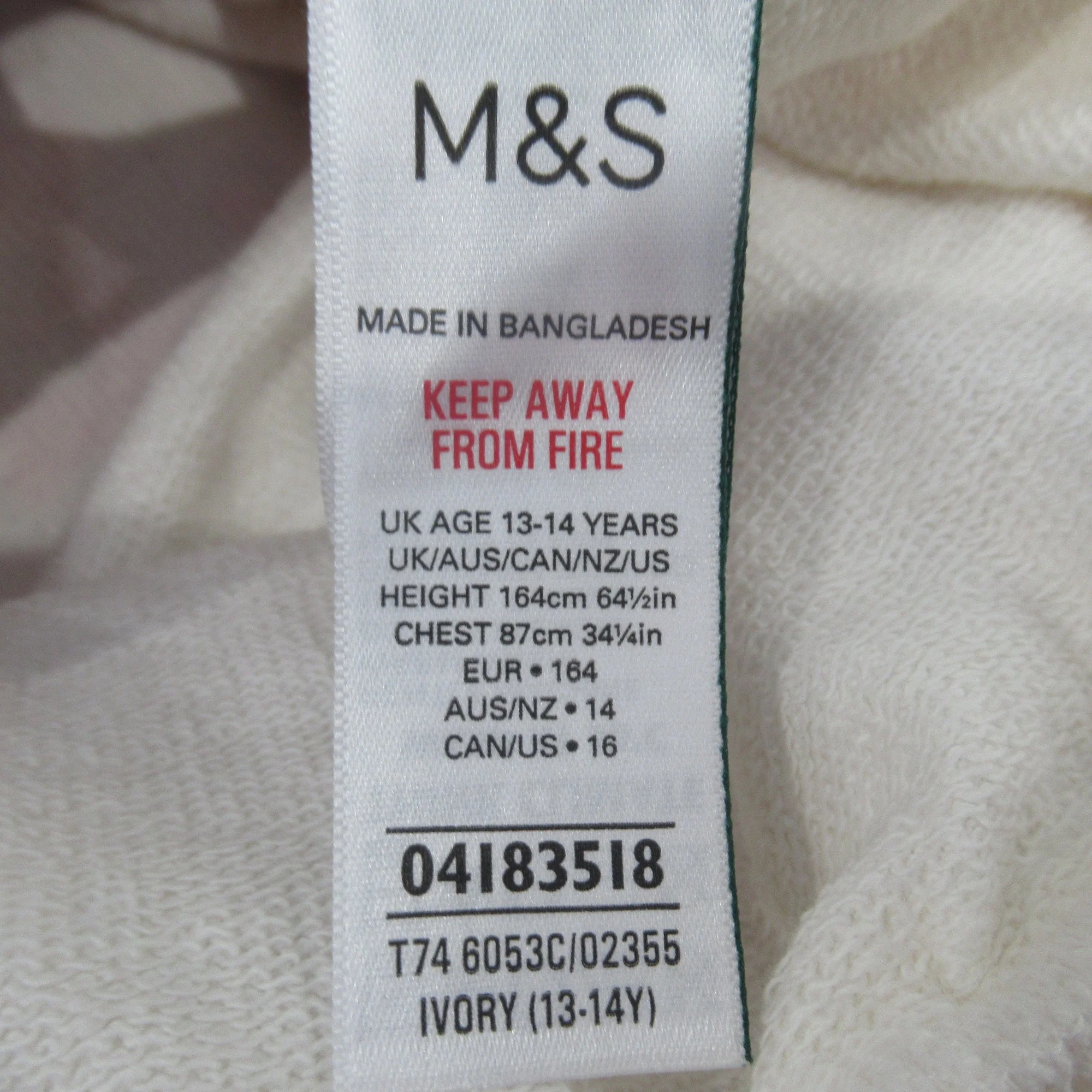 M & S 13-14 years Mickey Mouse Sweater Ivory Cotton | Preloved - Image 6
