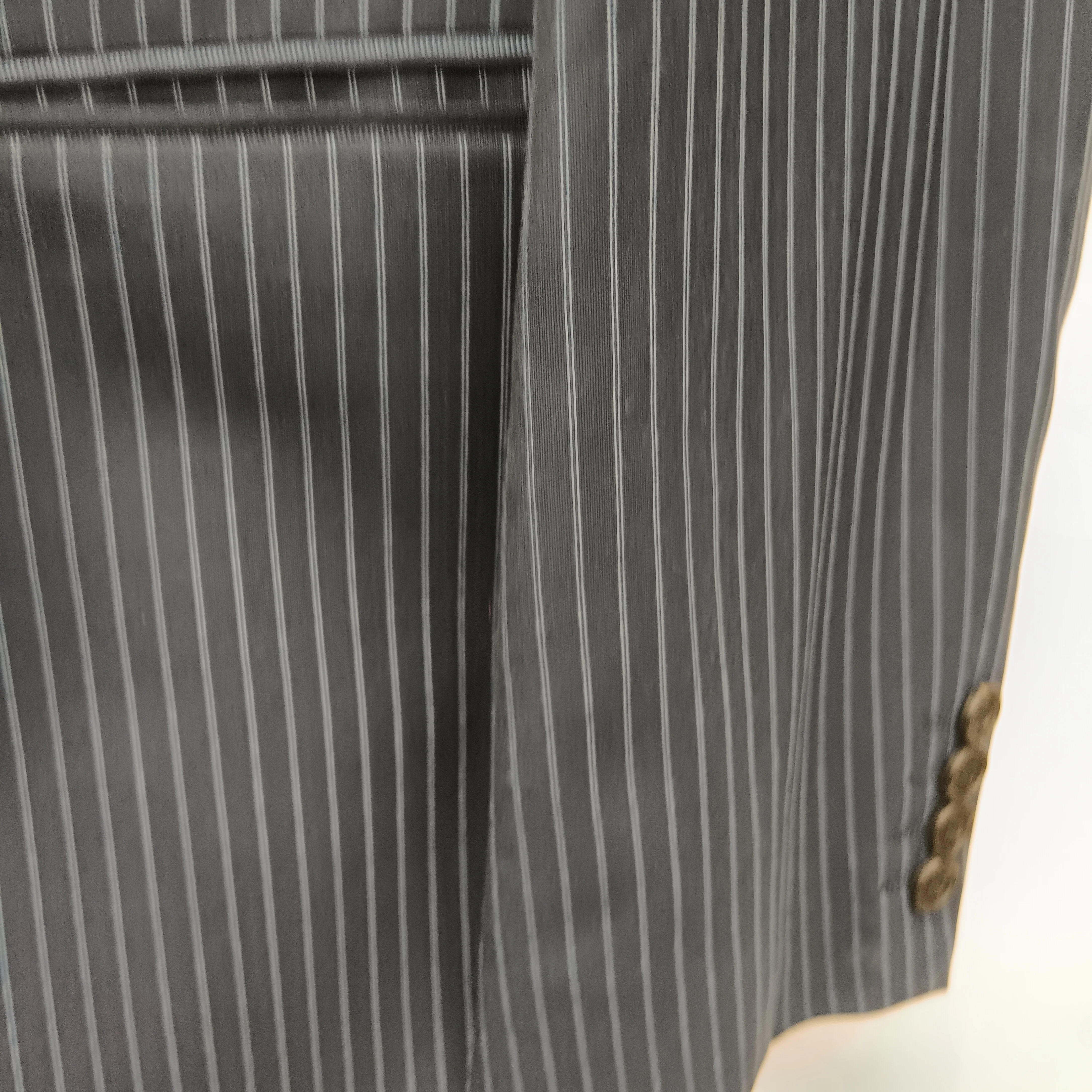 M&S Alfred Brown Fine Worsted Navy Blue  Striped Men's Jacket UK 40" Medium Menswear | Pre-loved - Image 4