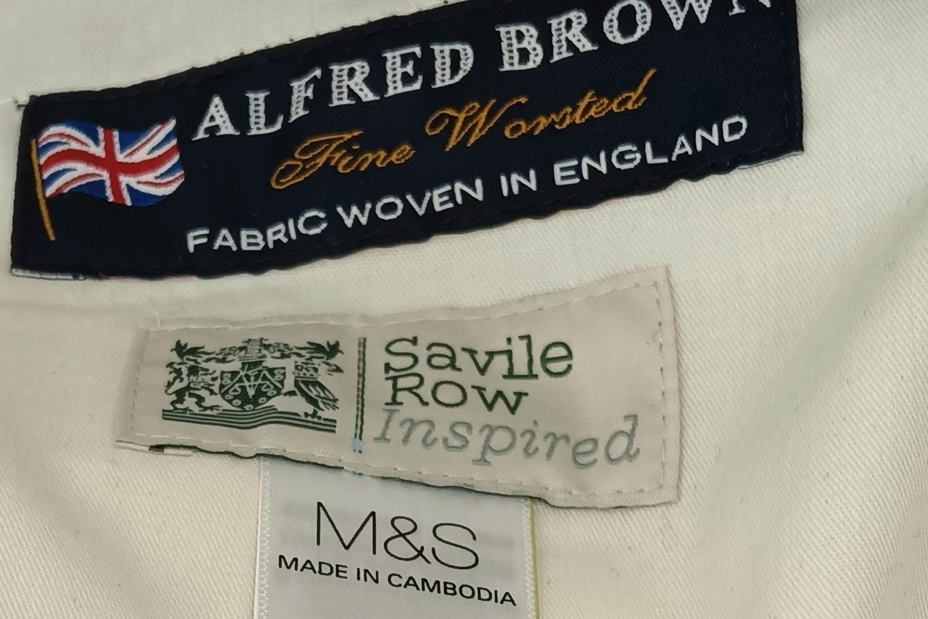 M&S Alfred Brown Fine Worsted Navy Blue  Striped Men's Jacket UK 40" Medium Menswear | Pre-loved - Image 6