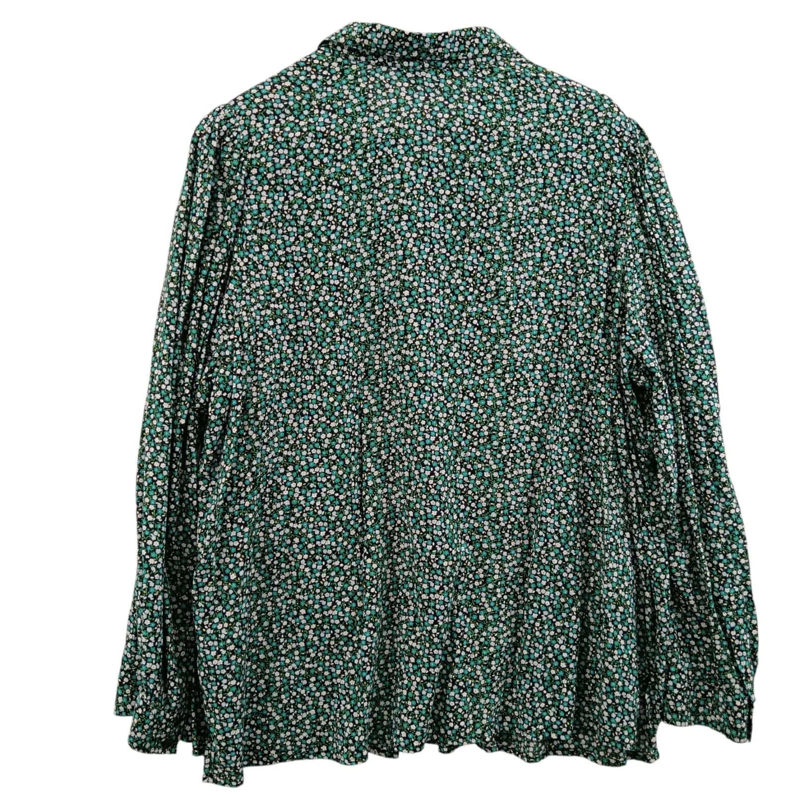 M&S Green & White Floral Lightweight Women's Shirt UK 22 Womenswear | Pre-loved - Image 2