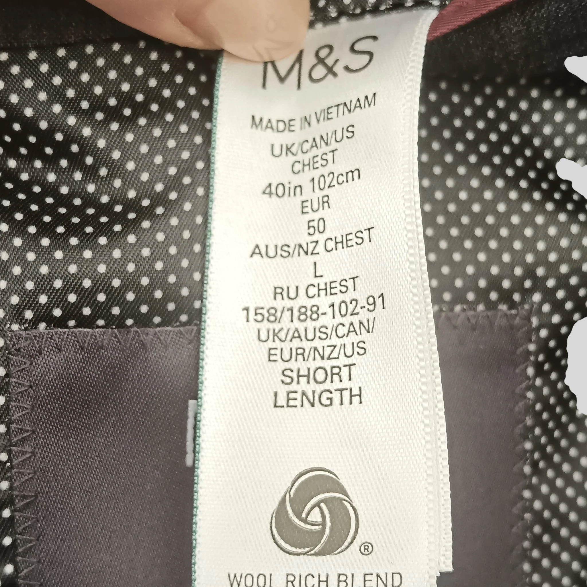 M&S Men's 2 Pieces Tailored Suit Grey Checker Wool Mix 40" Short - Menswear | Pre-loved - Image 6