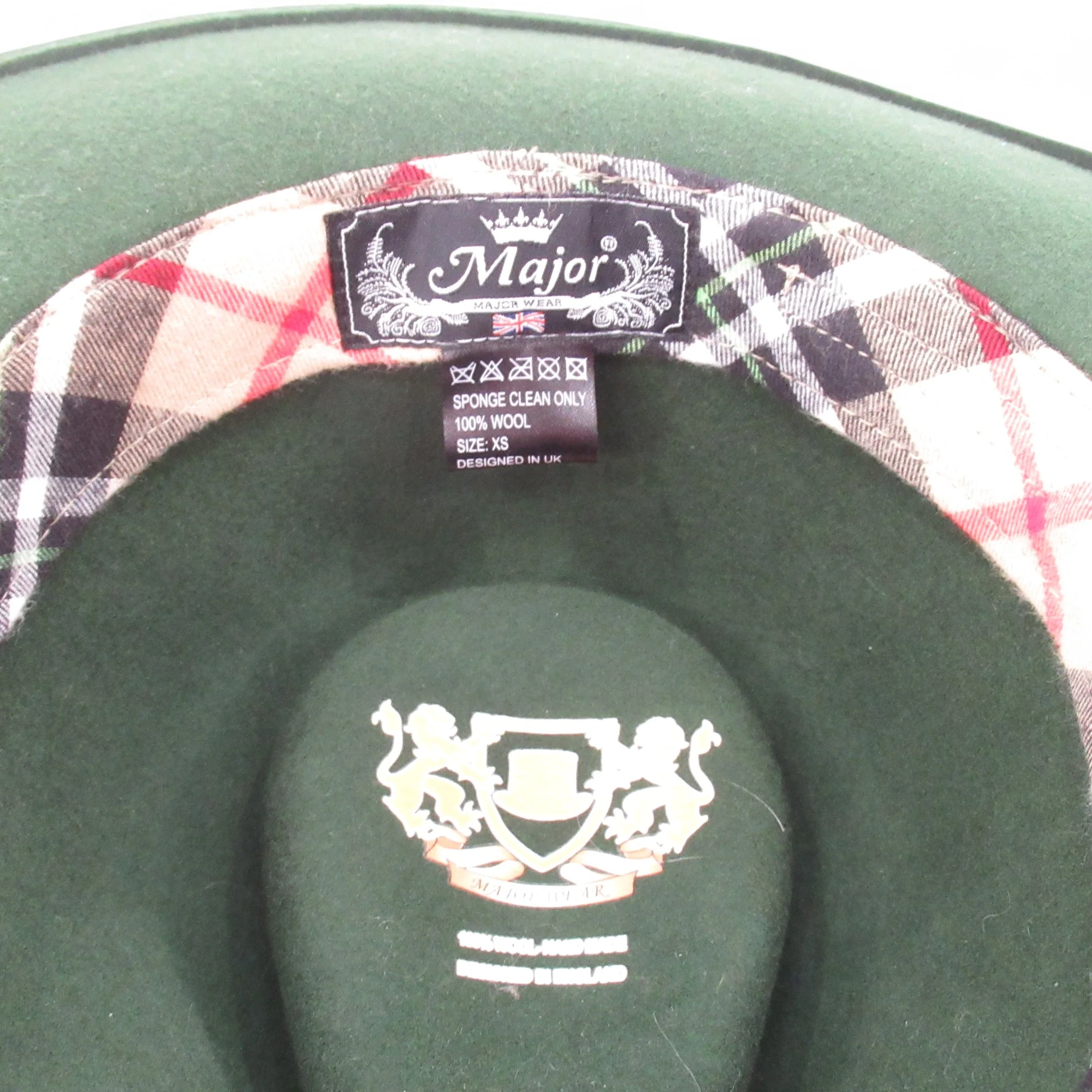 Major Fedora Vintage Hat Green 100% Wool Menswear | Pre-loved - Image 6