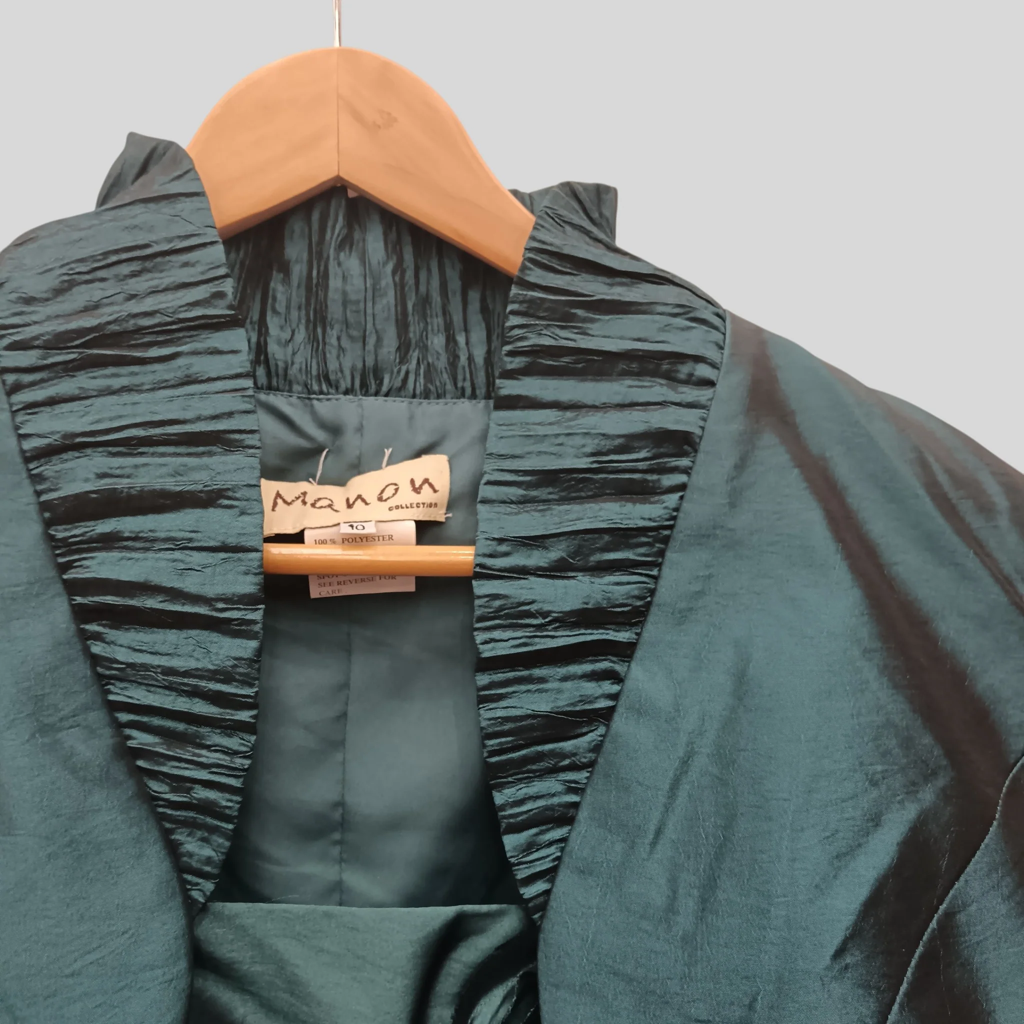 Manon Mother Of Bride Outfit Teal Dress With Matching Jacket and Fascinator UK 10 - Womenswear | Pre-loved - Image 3