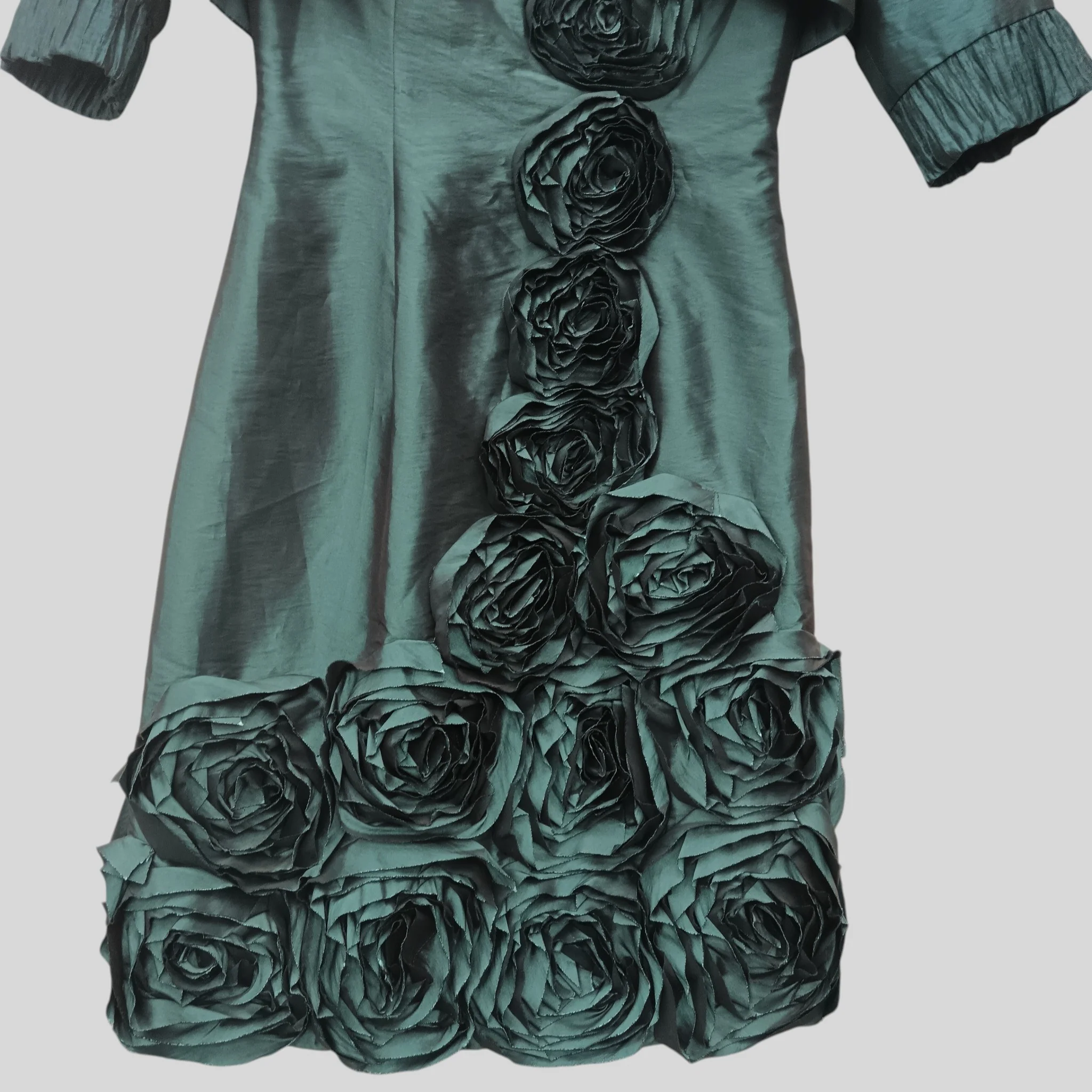 Manon Mother Of Bride Outfit Teal Dress With Matching Jacket and Fascinator UK 10 - Womenswear | Pre-loved - Image 4
