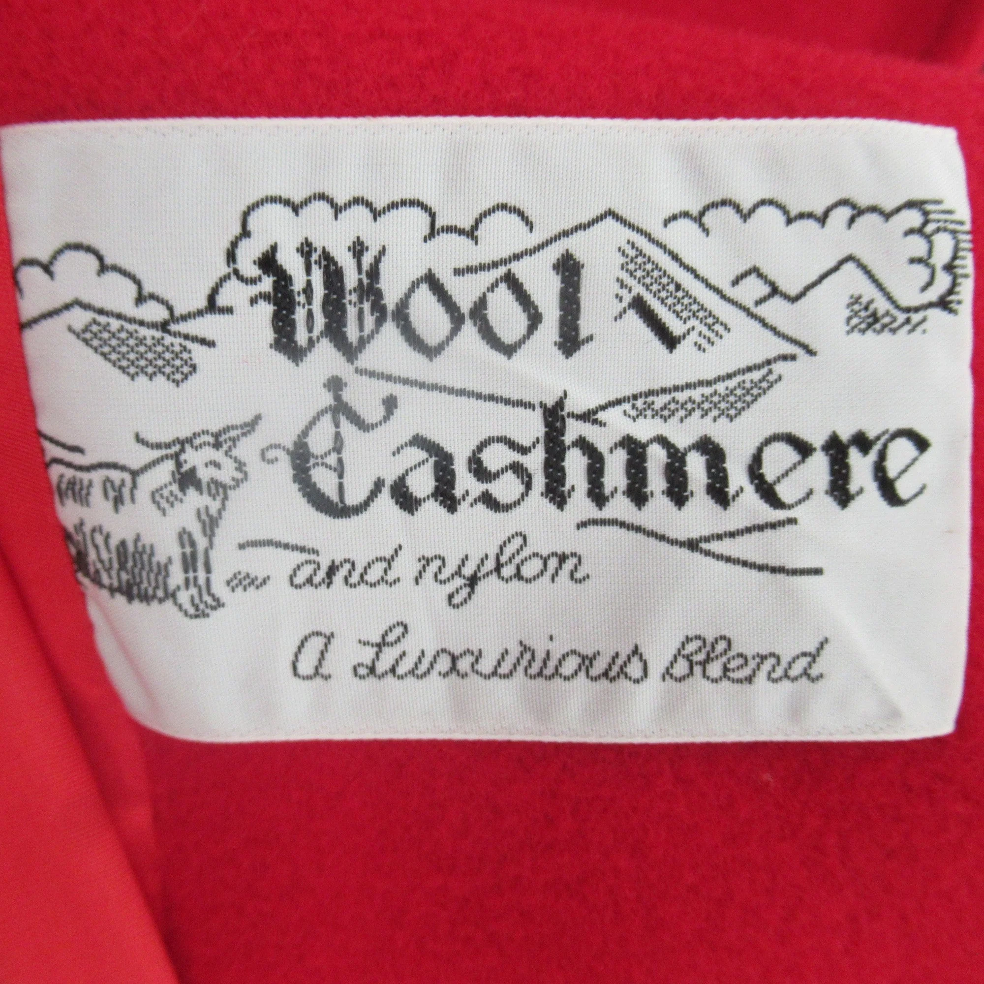 Mansfield UK 14 Red Wool Cashmere Vintage Overcoat Womenswear | Preloved - Image 6