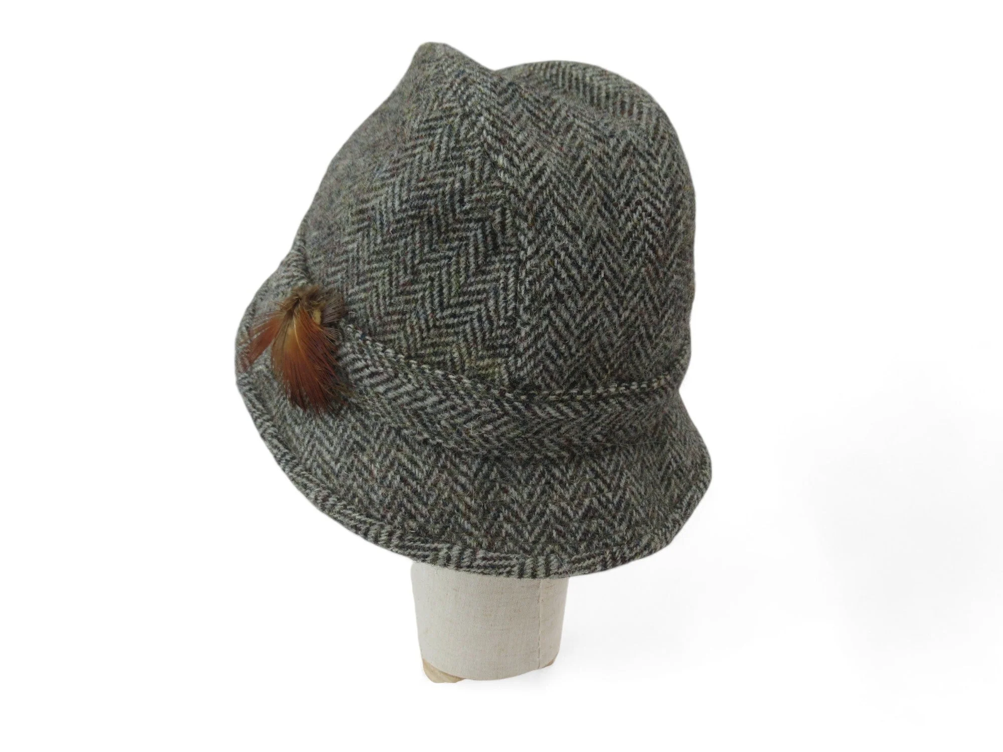 Marks & Spencer Harris Tweed Medium Beige Vintage Hat Menswear | Preloved - Image 3