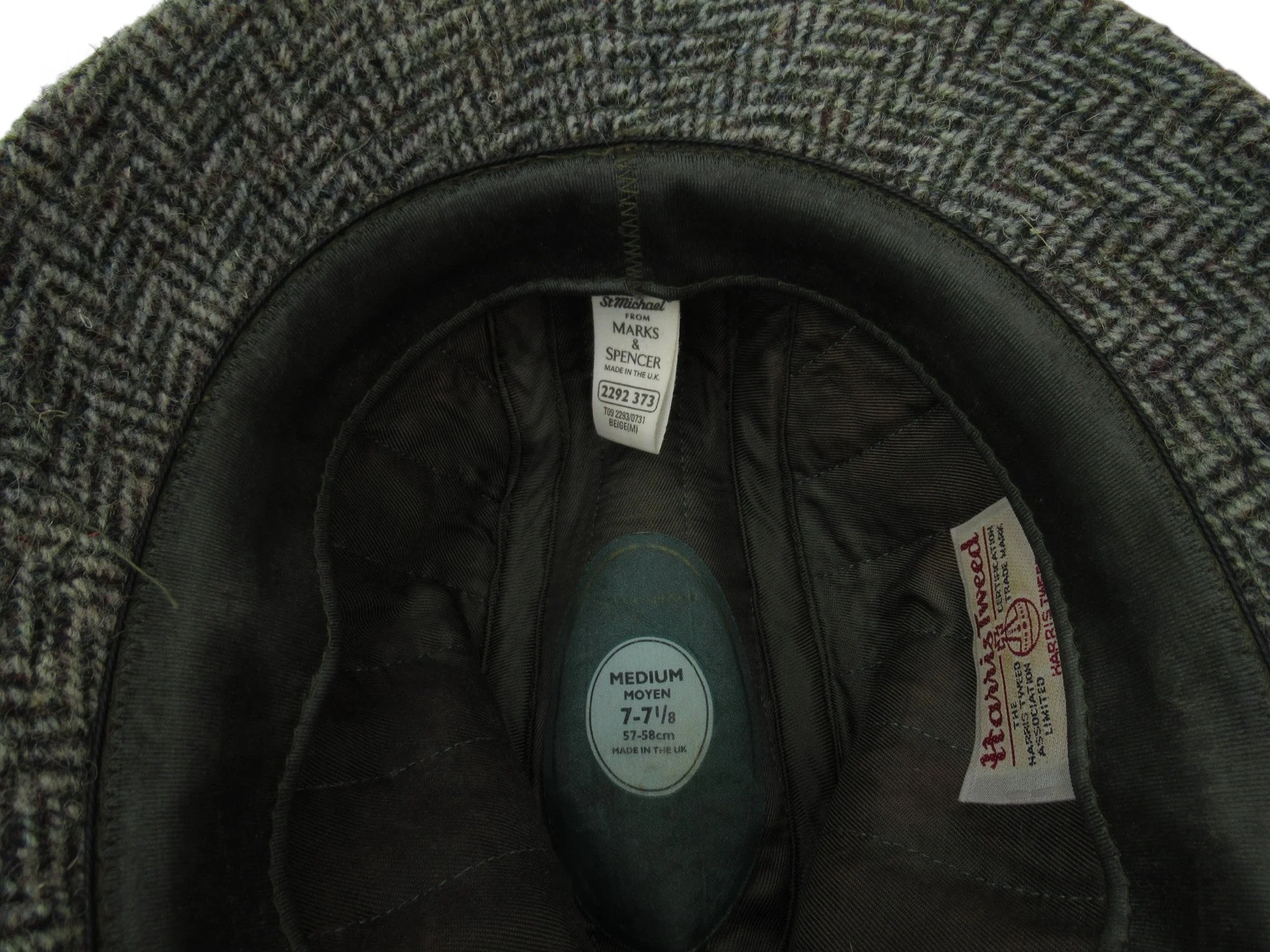 Marks & Spencer Harris Tweed Medium Beige Vintage Hat Menswear | Preloved - Image 5