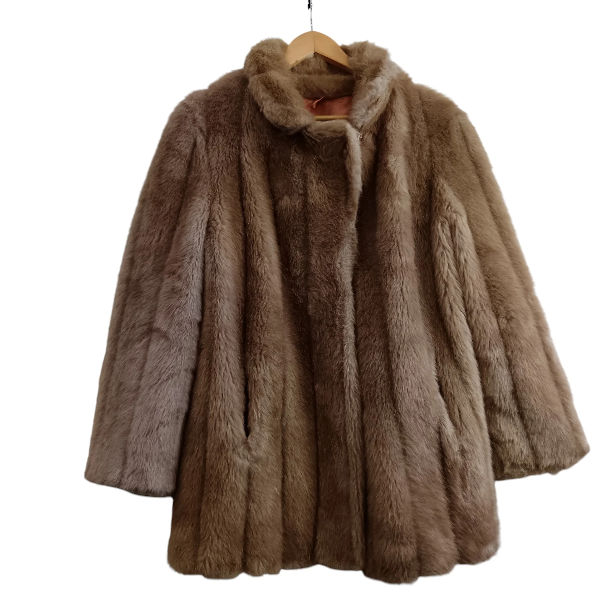 Marno Mink Ladies Brown Faux Fur Mid Length Jacket UK Large - Womenswear | Pre-loved