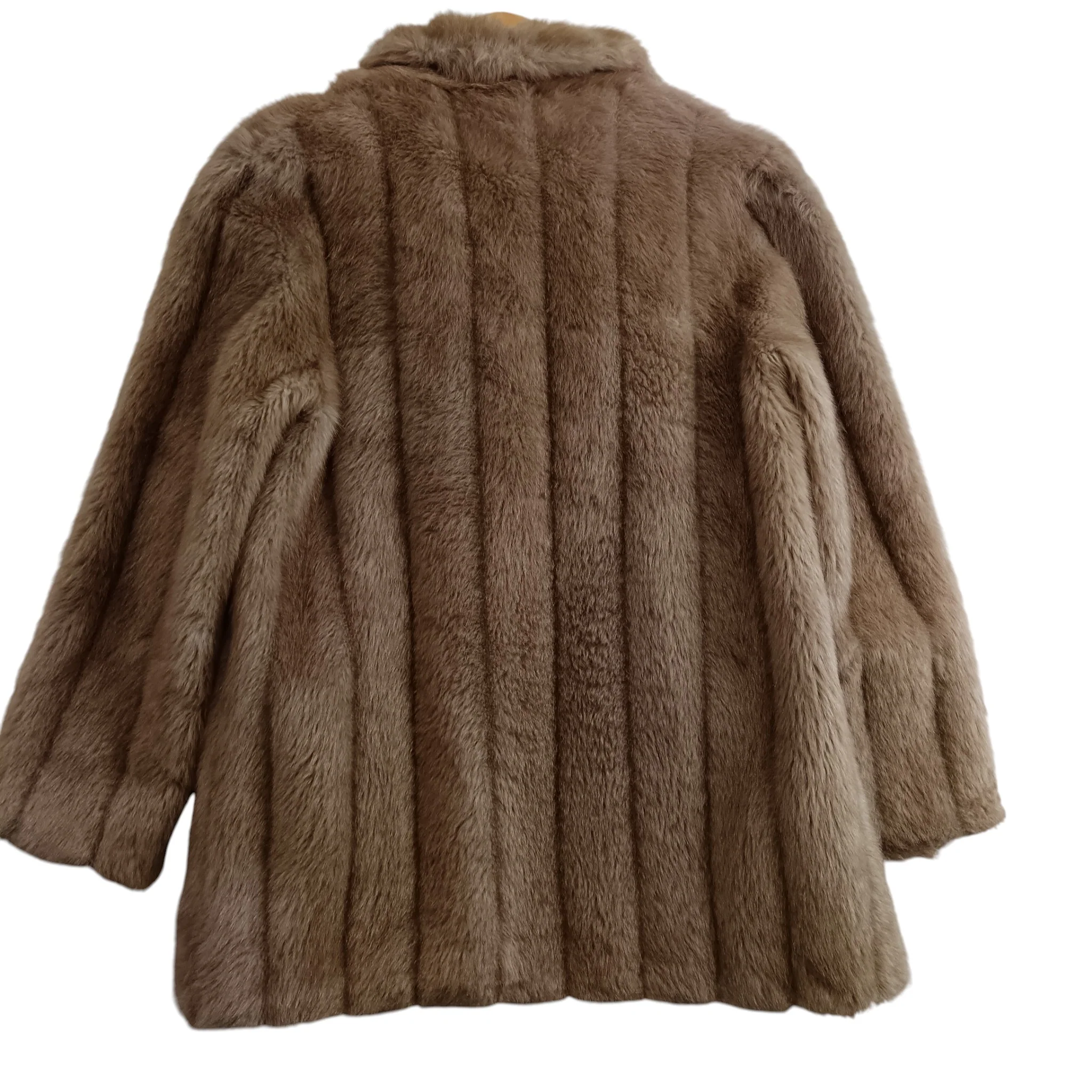 Marno Mink Ladies Brown Faux Fur Mid Length Jacket UK Large - Womenswear | Pre-loved - Image 2