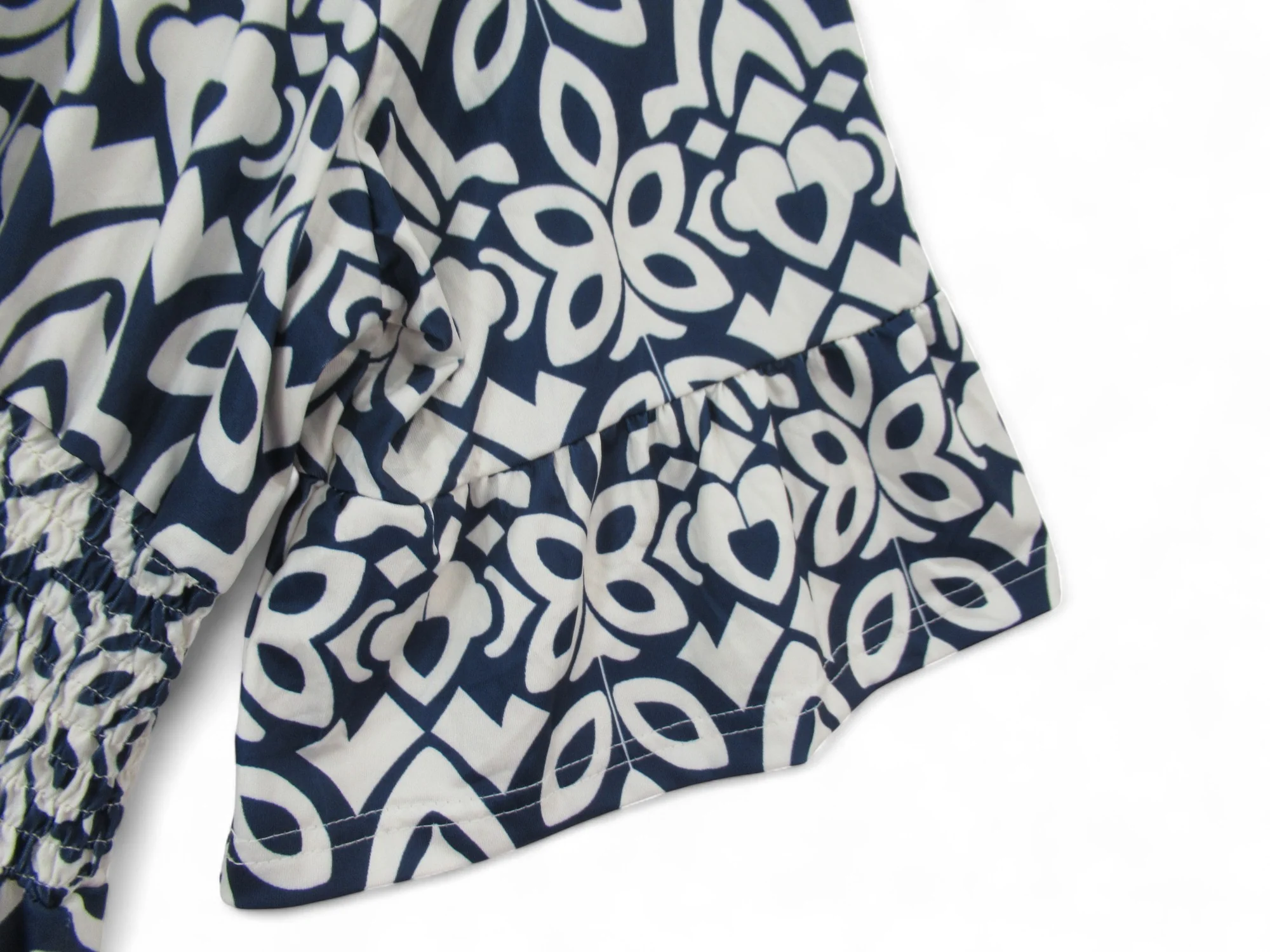 Maxi Dress Navy White Dress 5XL Geometric Womenswear | Pre-loved - Image 3
