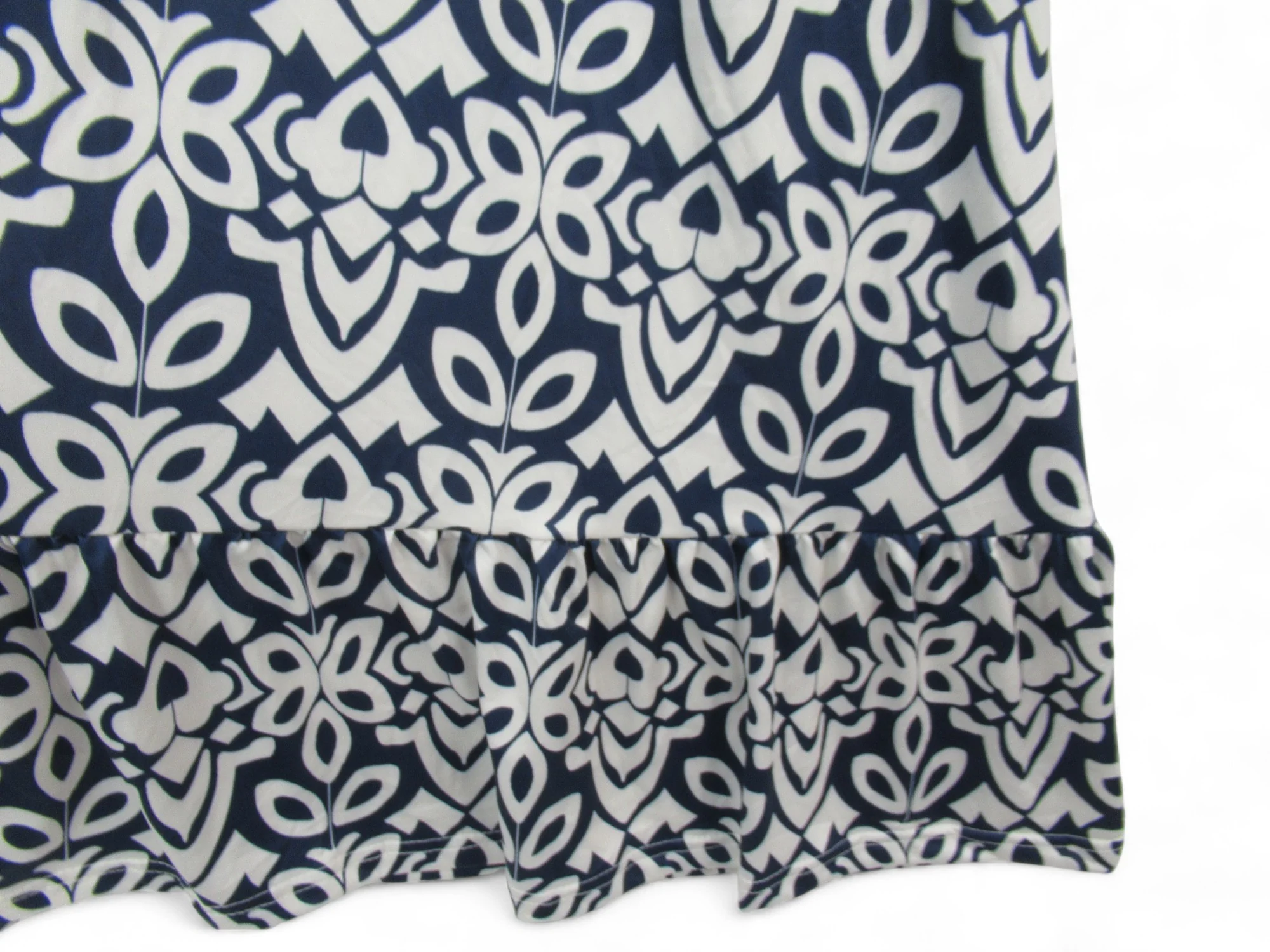 Maxi Dress Navy White Dress 5XL Geometric Womenswear | Pre-loved - Image 4