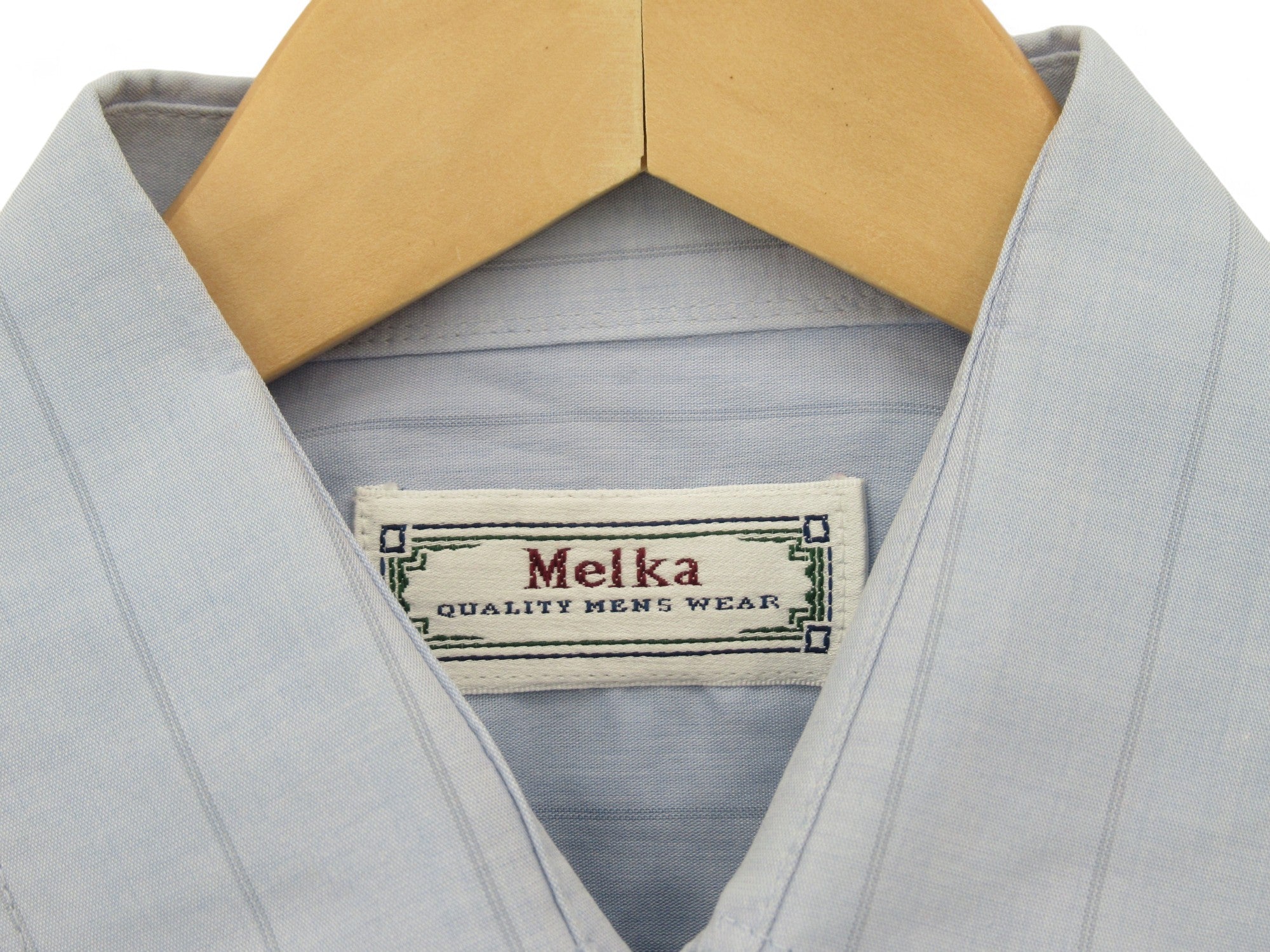 Melka 15" Blue Long Sleeved Shirt Menswear | Preloved - Image 4