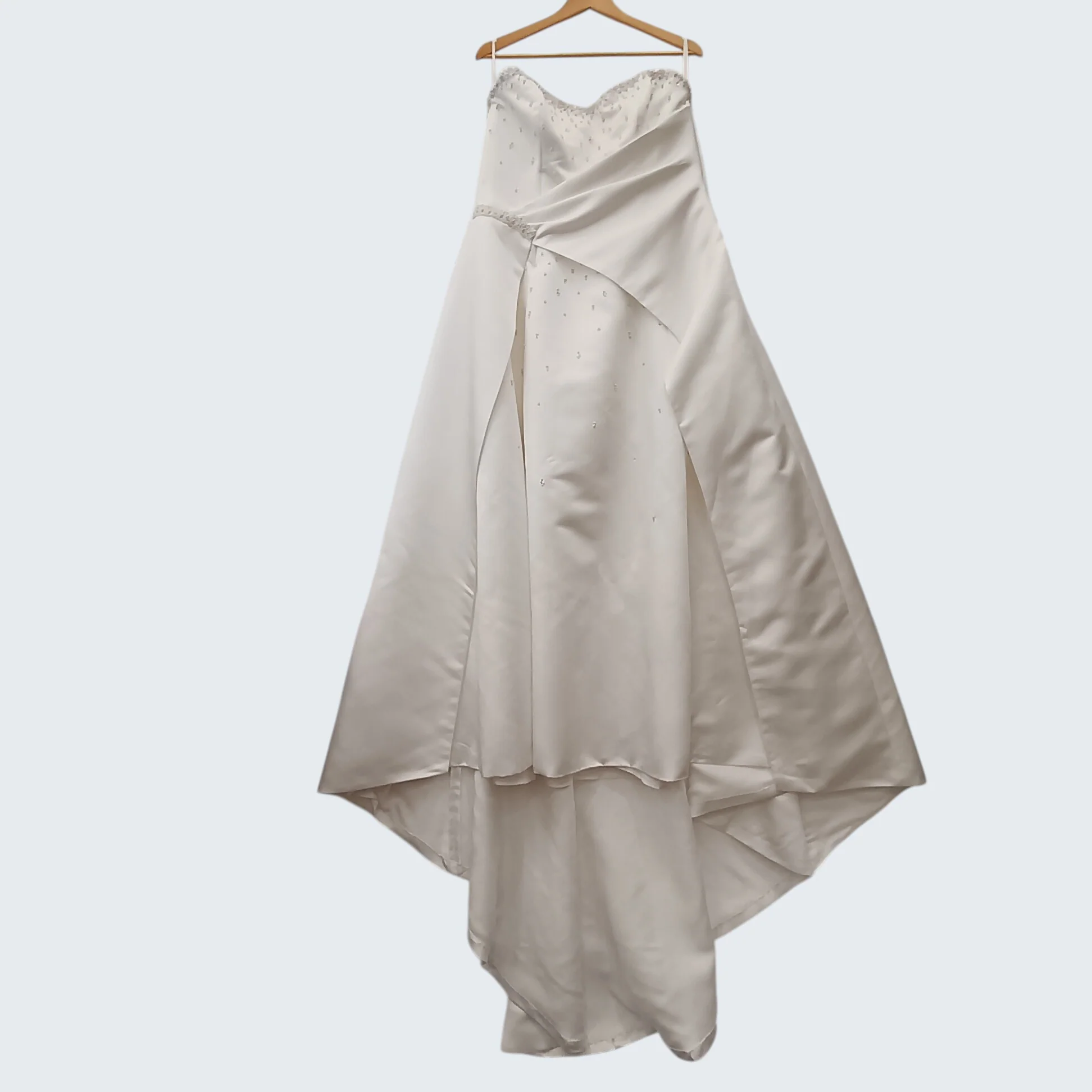 Memories by Maggie Sottero Hi-low Ivory Satin Wedding Dress with Bolero UK L - Womenswear | Pre-loved