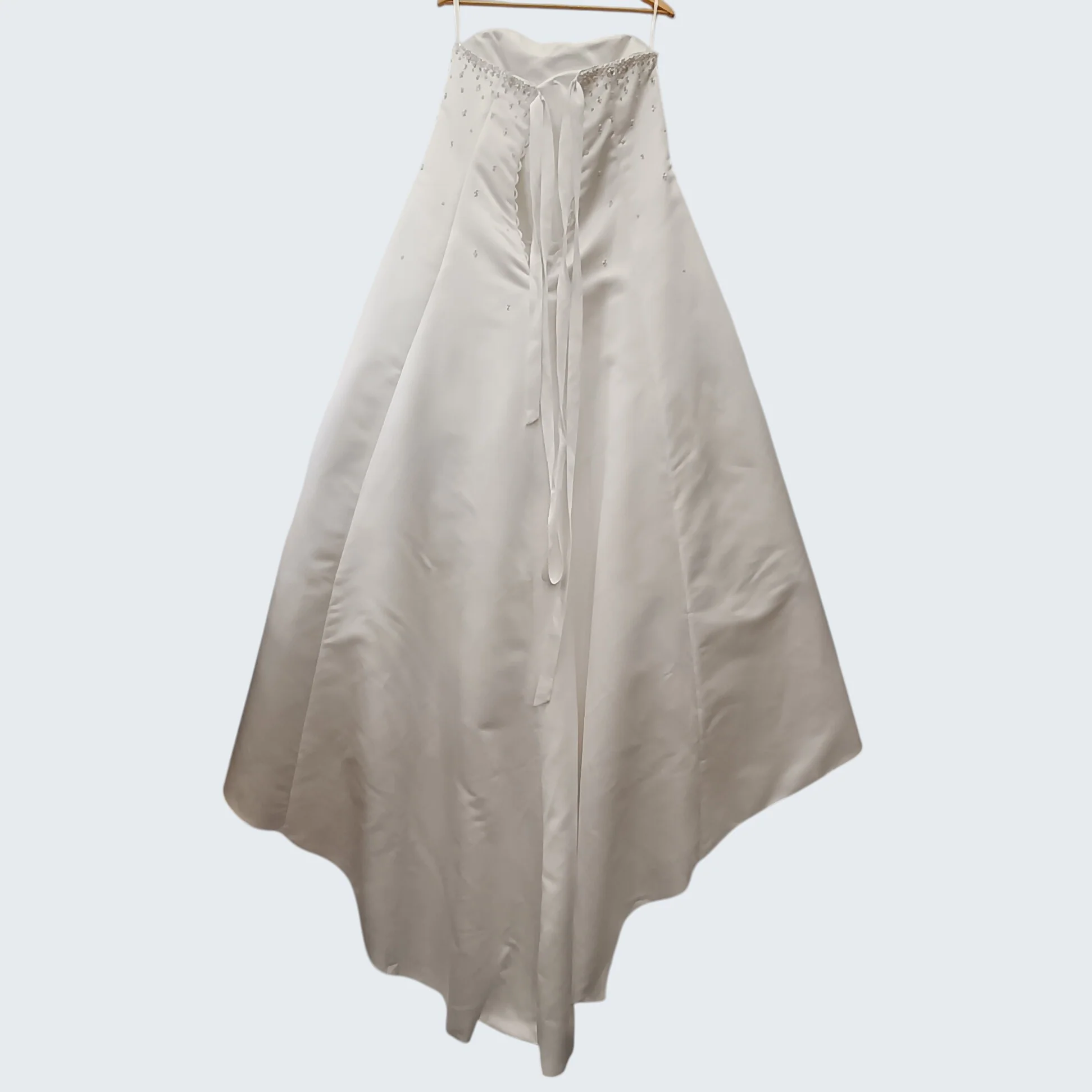 Memories by Maggie Sottero Hi-low Ivory Satin Wedding Dress with Bolero UK L - Womenswear | Pre-loved - Image 2