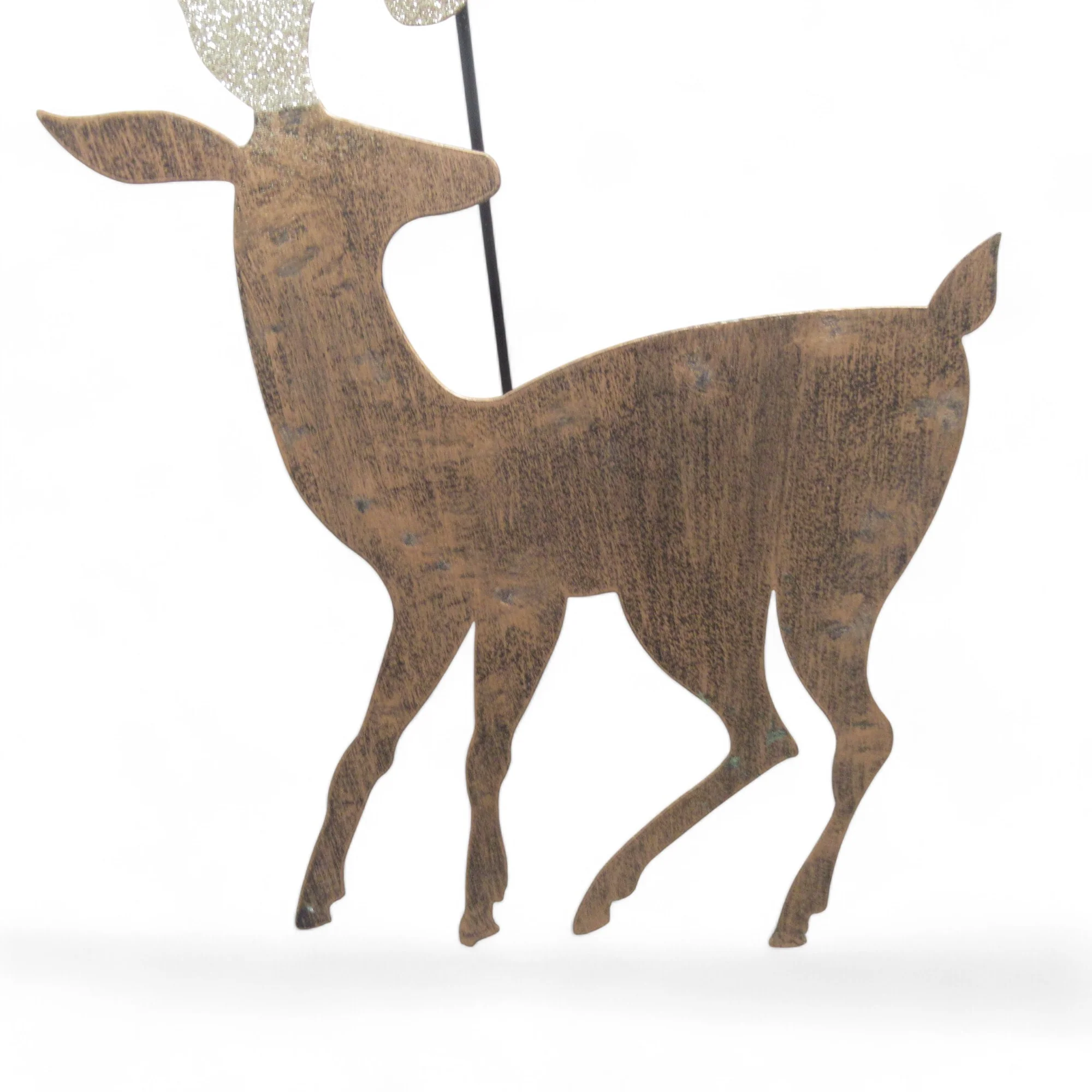 Metal Reindeer Filigree Christmas Decoration 27" Glitter | Preloved - Image 2
