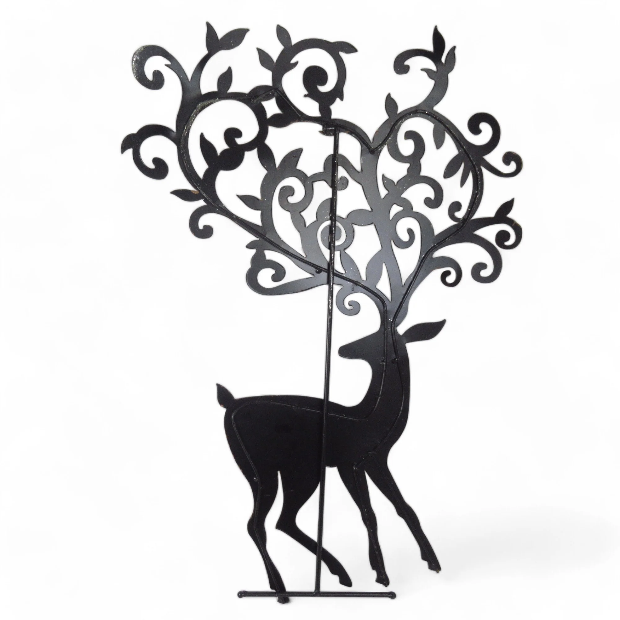 Metal Reindeer Filigree Christmas Decoration 27" Glitter | Preloved - Image 5