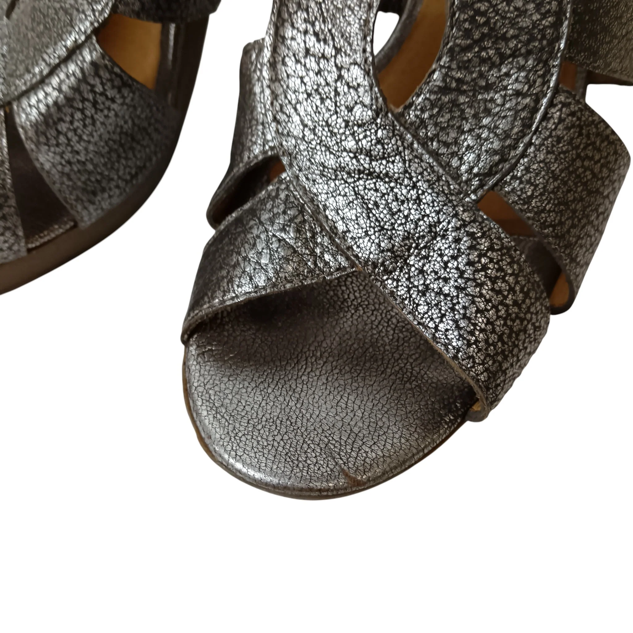 Michael Kors Silver Block Heel Platform Ladies Sandals  UK 8.5 US 11-   Womenswear | Preloved - Image 3