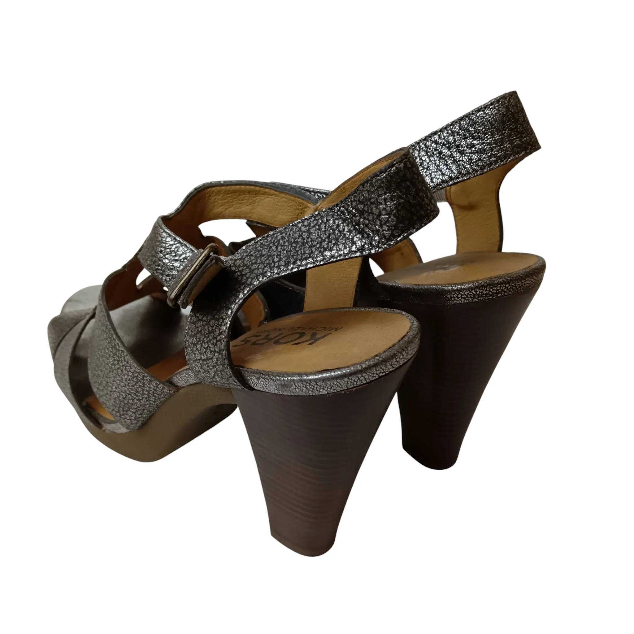 Michael Kors Silver Block Heel Platform Ladies Sandals  UK 8.5 US 11-   Womenswear | Preloved - Image 4