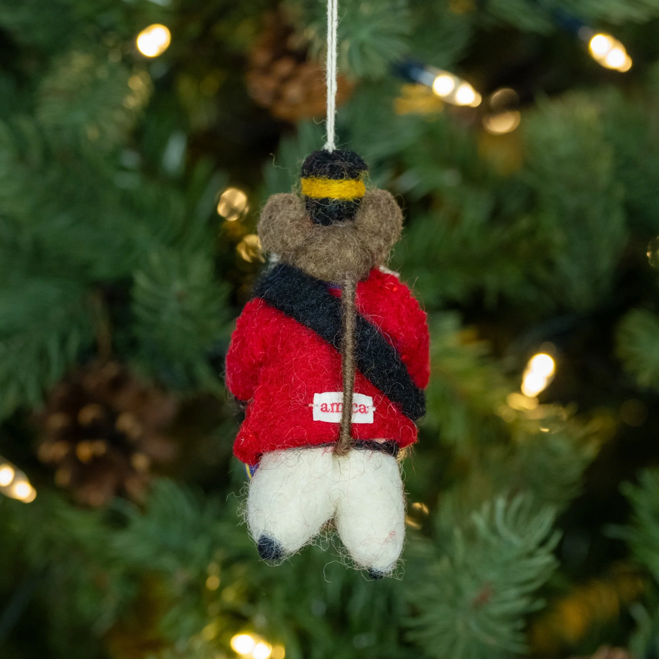Drummer Mouse Drumming  | Handmade Felt Christmas Decoration - Image 3