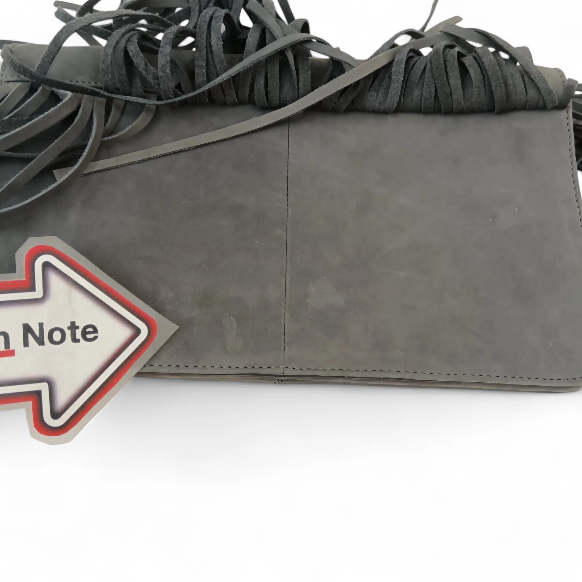 Mint Velvet Grey Amber Fringed Soft Suede Clutch Bag- Tags On- Womenswear | Pre-loved - Image 5