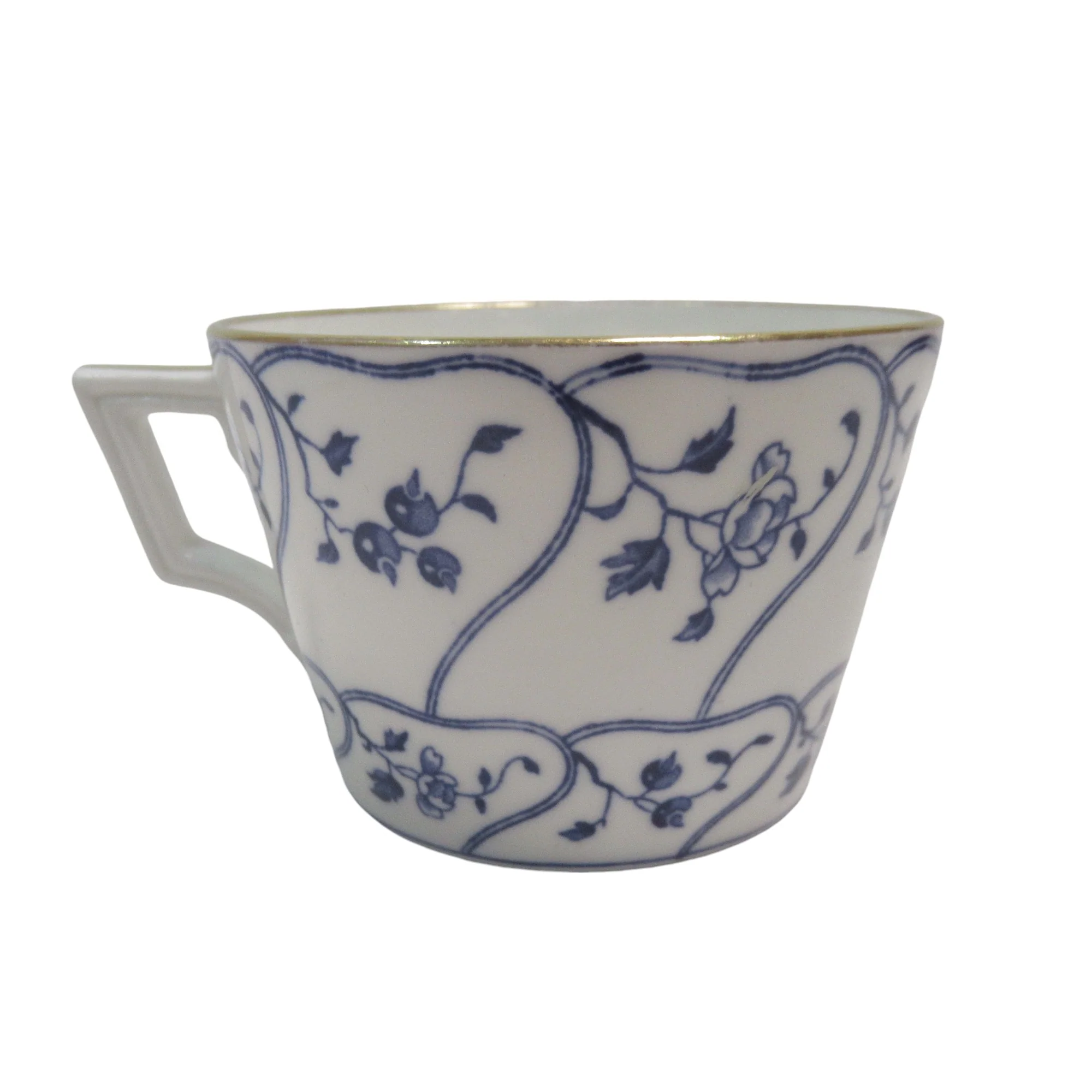 Mintons Cup & Saucer No. 29993 Floral Pattern Blue/White | Preloved - Image 4