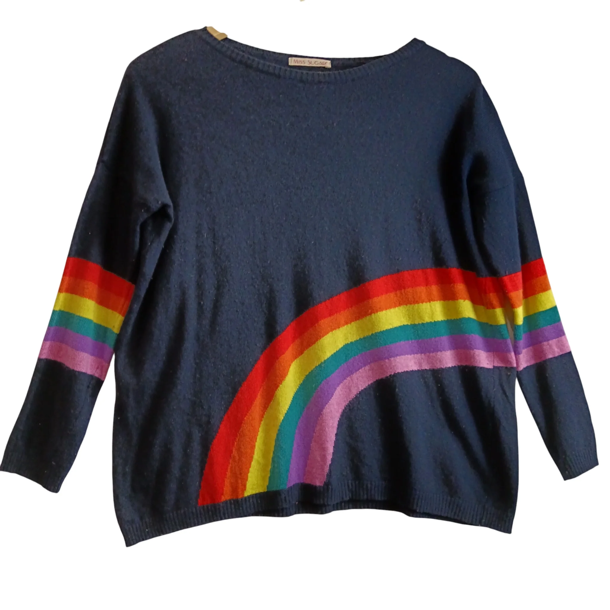 Miss Sugar Cashmere - Merino Wool Navy Blue Ladies Jumper UK X-Large - Womenswear | Pre-loved