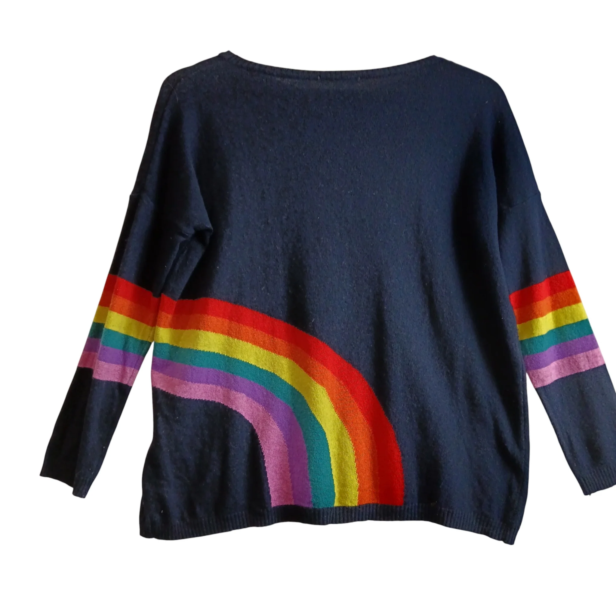 Miss Sugar Cashmere - Merino Wool Navy Blue Ladies Jumper UK X-Large - Womenswear | Pre-loved - Image 2