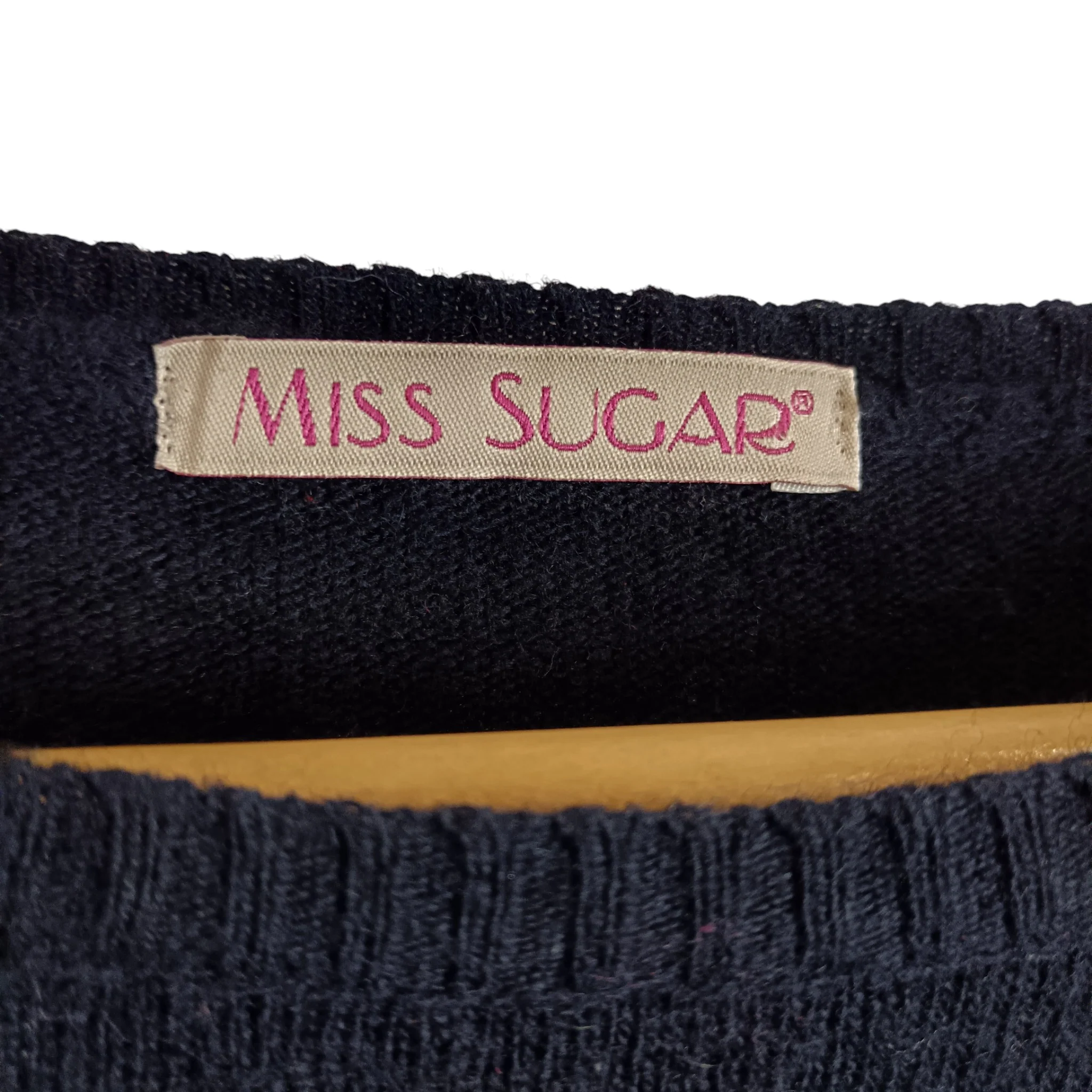 Miss Sugar Cashmere - Merino Wool Navy Blue Ladies Jumper UK X-Large - Womenswear | Pre-loved - Image 3