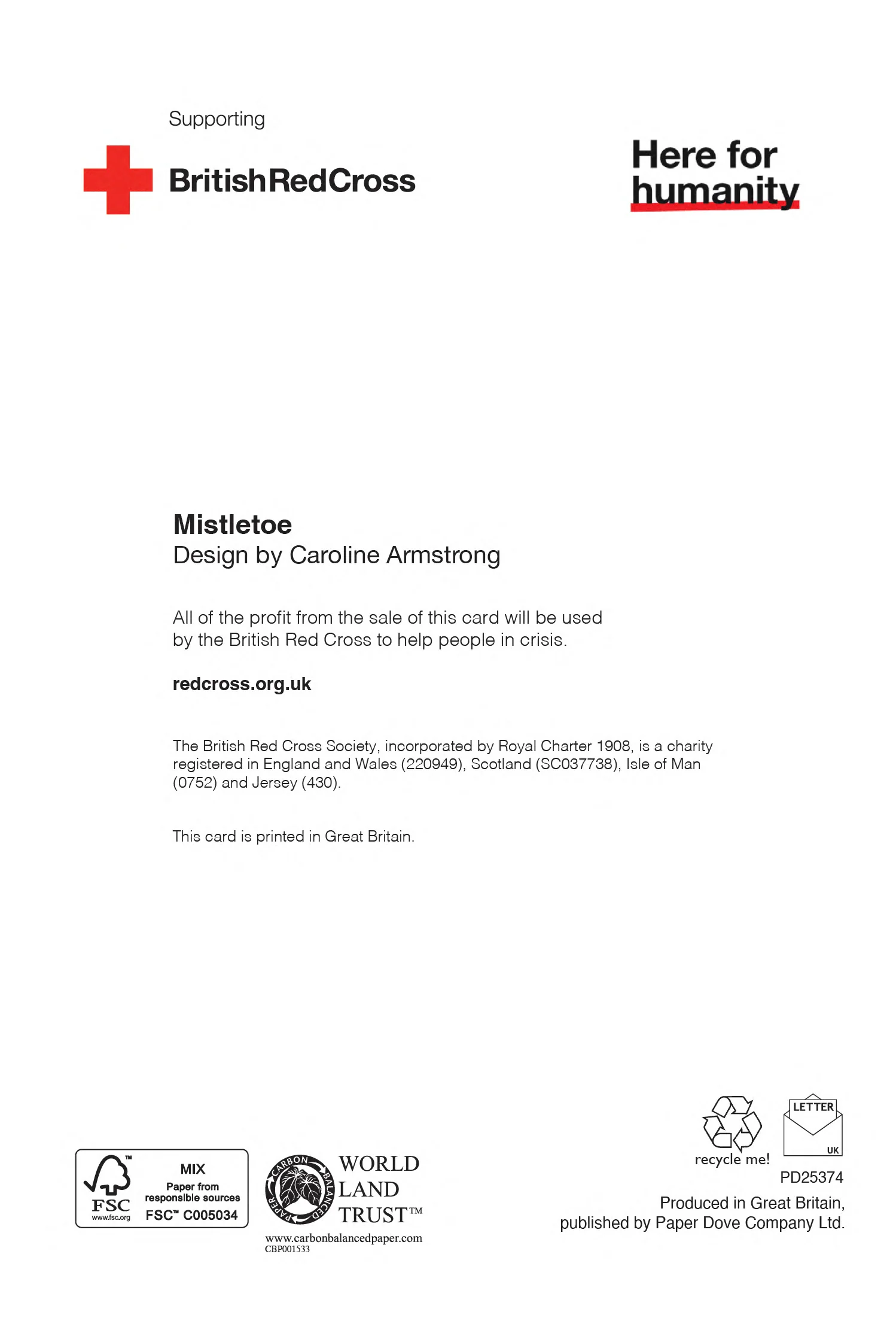 Mistletoe | Pack of 10 charity Christmas cards with envelopes - Image 2