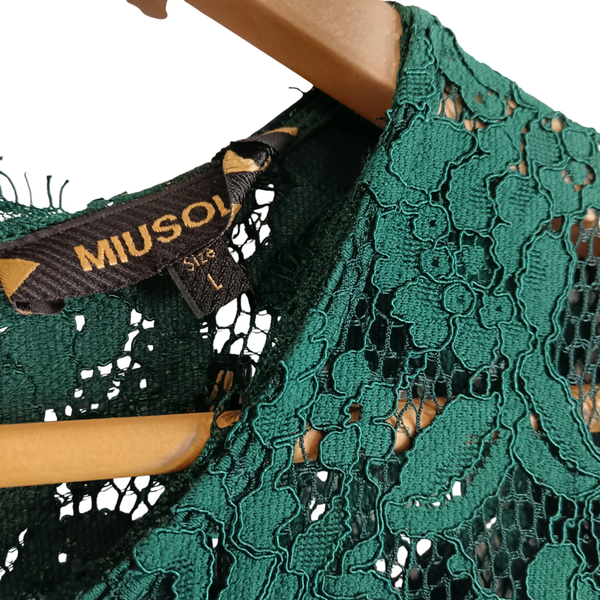 Miusol Bottle Green Lace Top Bridesmaid Full Length Dress UK L -Tags On - Womenswear | Pre-loved - Image 3