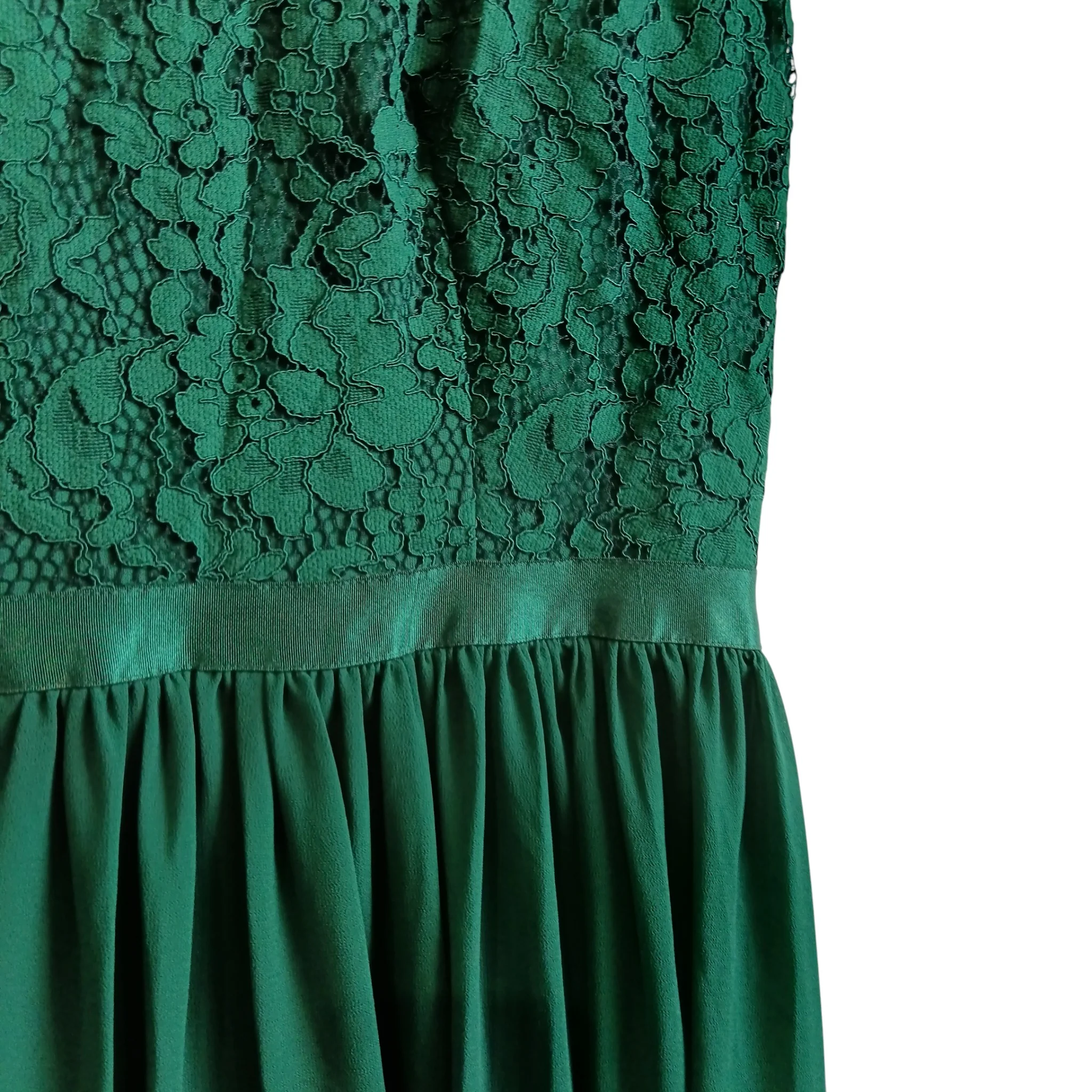 Miusol Bottle Green Lace Top Bridesmaid Full Length Dress UK L -Tags On - Womenswear | Pre-loved - Image 5
