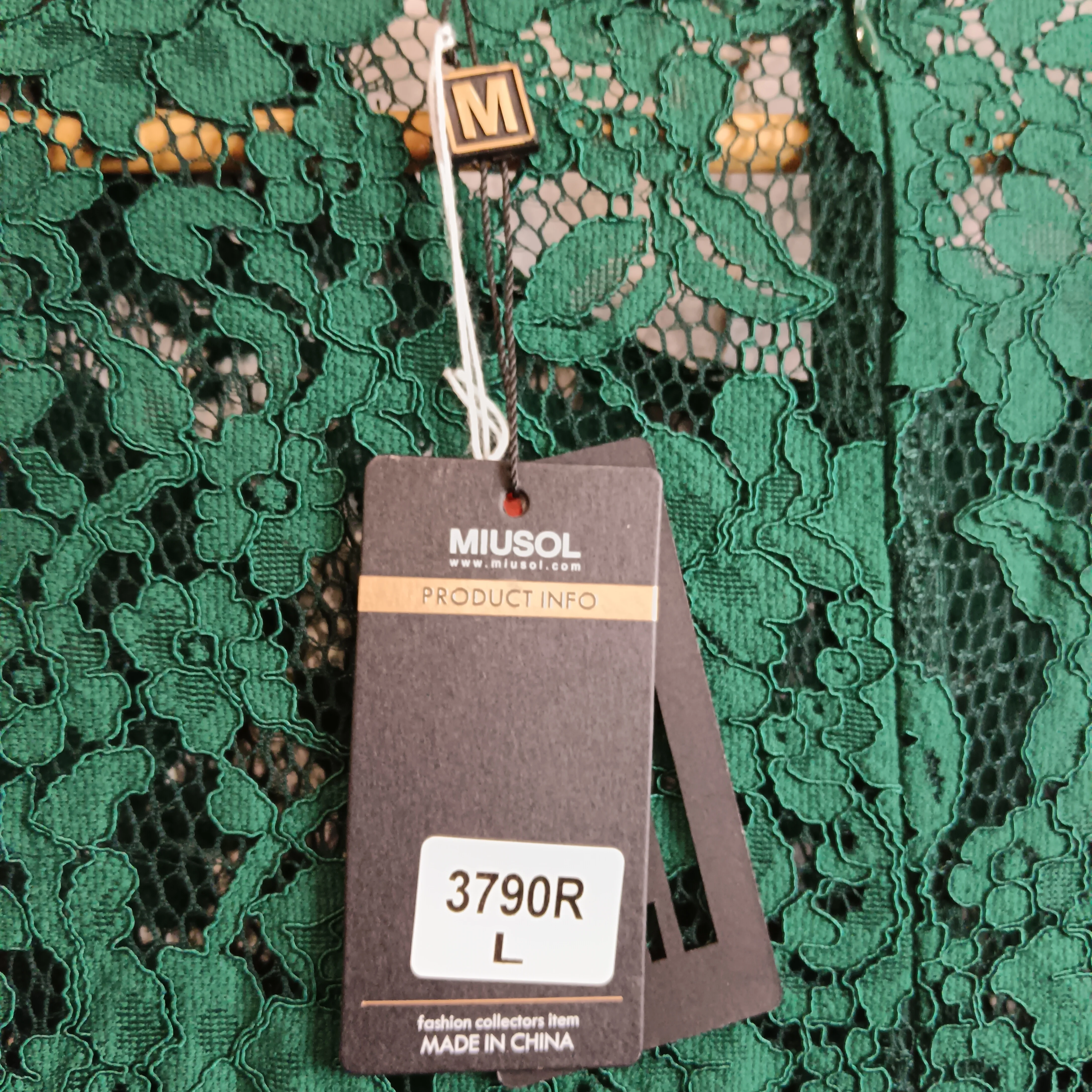 Miusol Bottle Green Lace Top Bridesmaid Full Length Dress UK L -Tags On - Womenswear | Pre-loved - Image 6