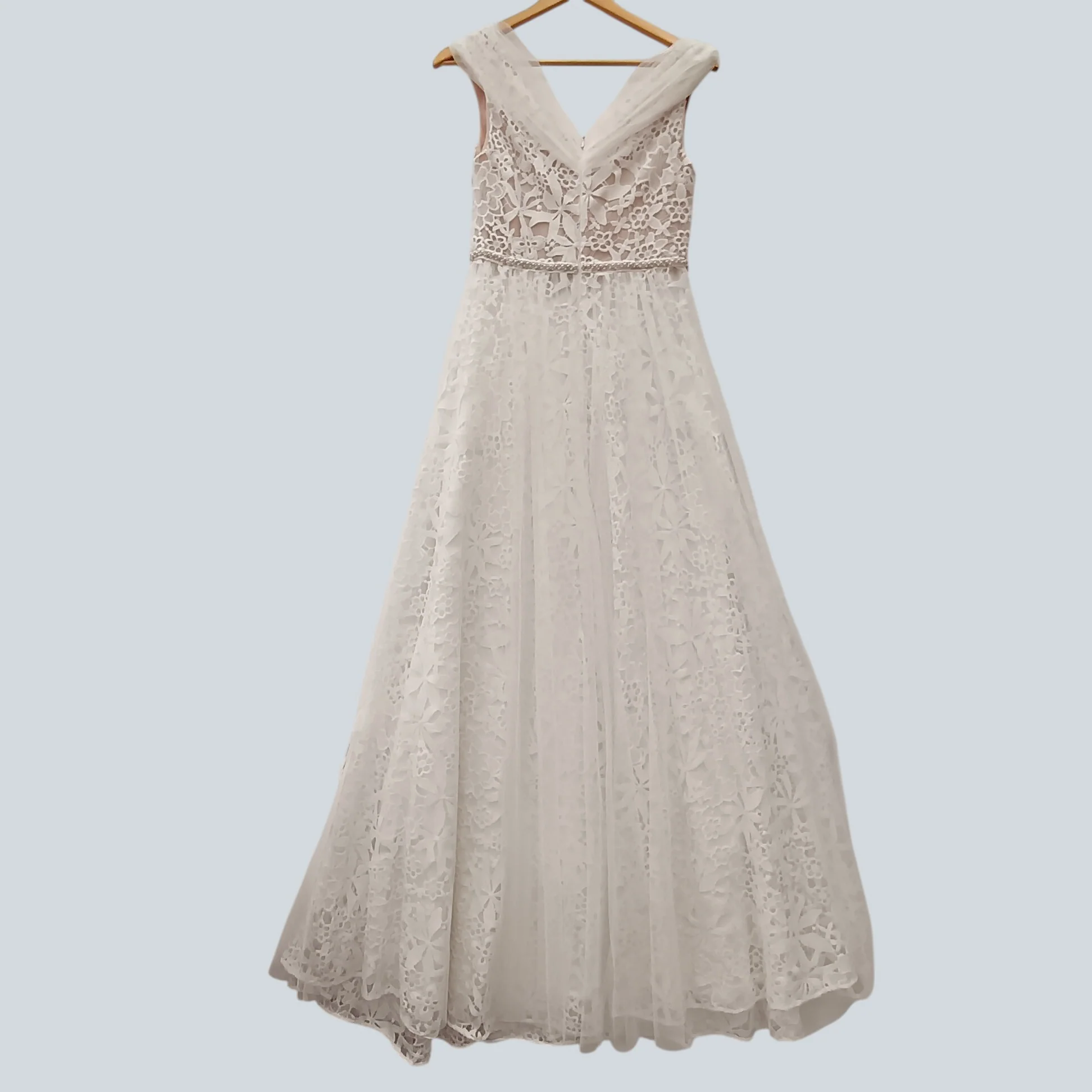 Monsoon Bridal Ivory Lace Layered Wedding Dress UK 10 - Tags On - Womenswear | Pre-loved - Image 2