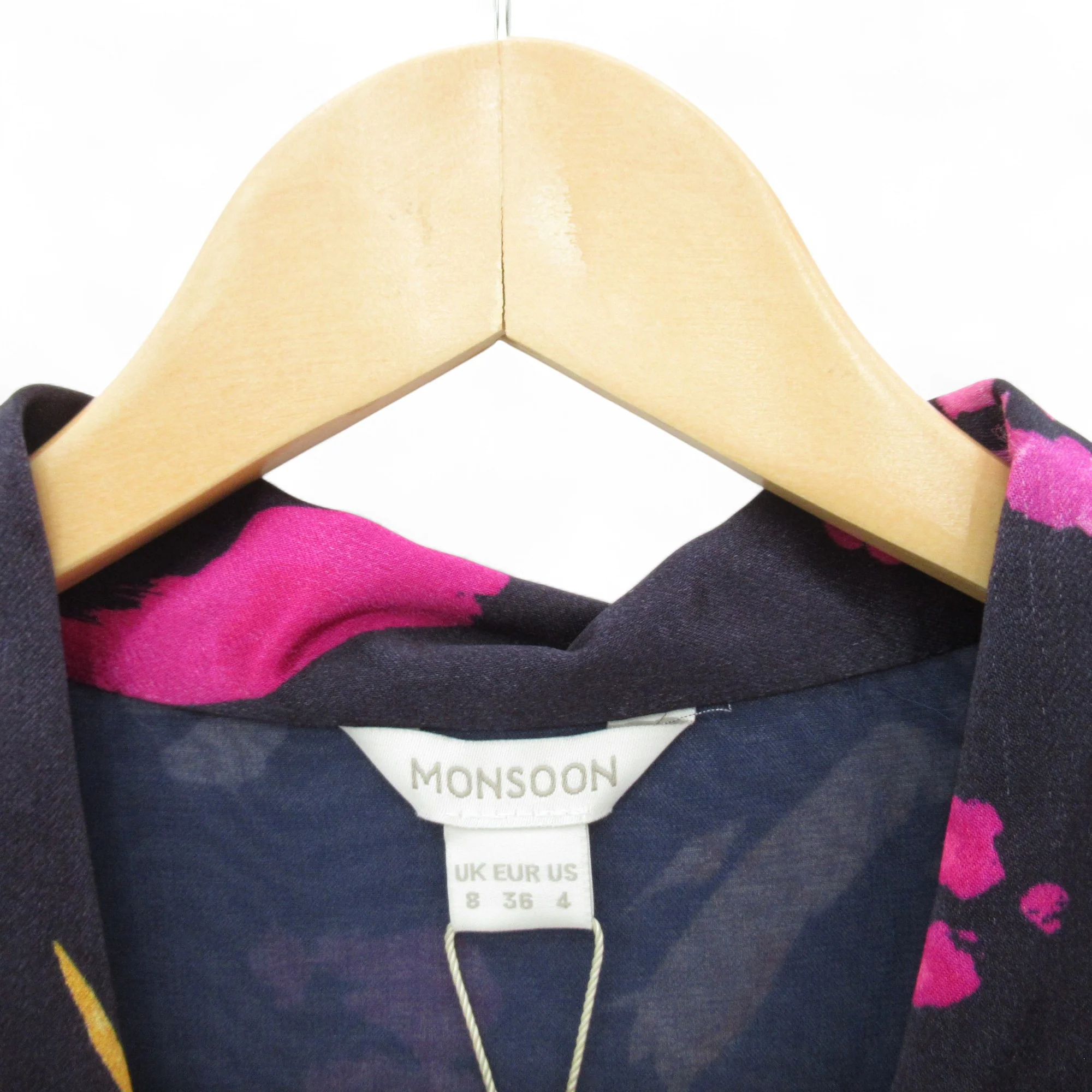 Monsoon Satin Midi Dress UK 8 Multicoloured Womenswear | Pre-loved - Image 5