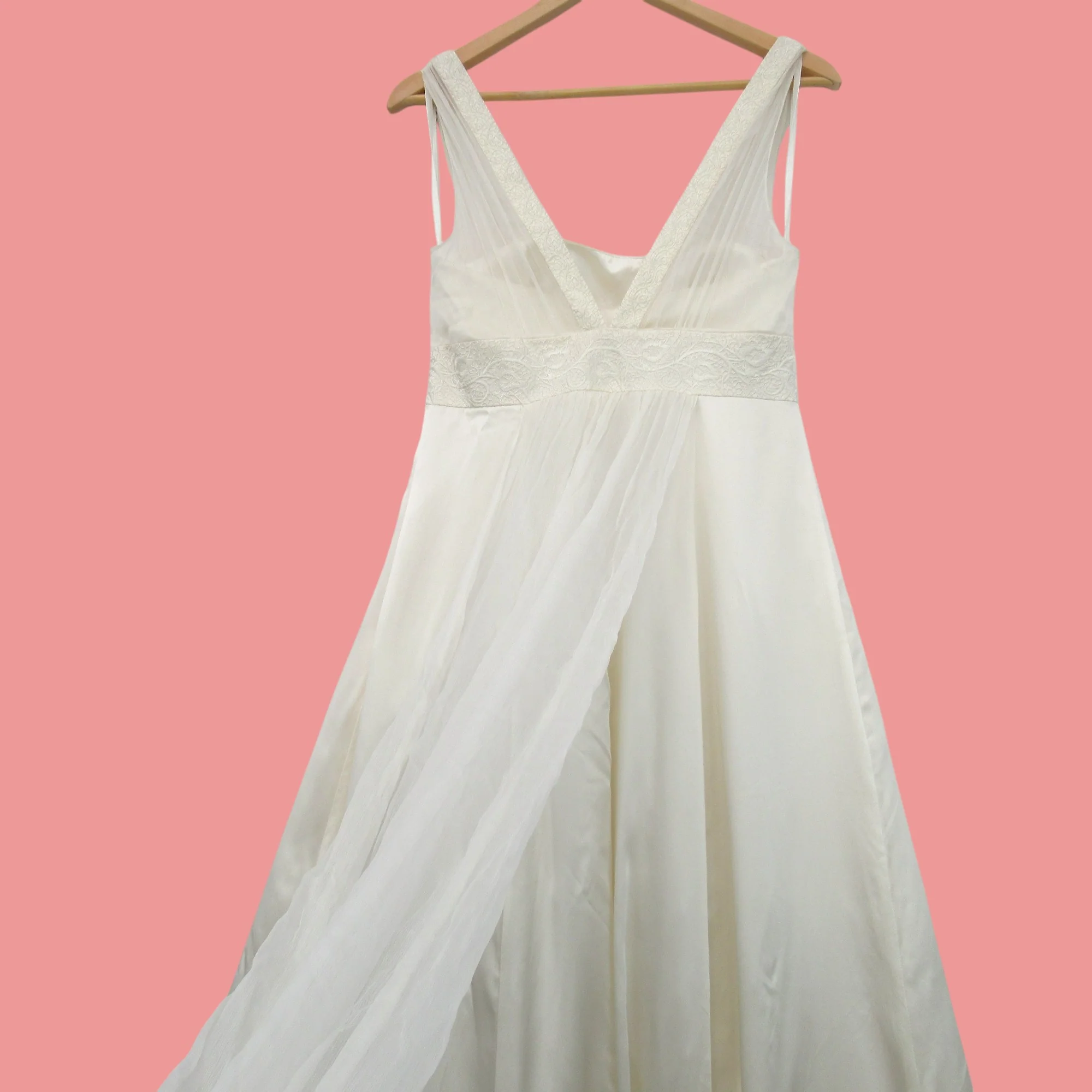 Monsoon Silk Wedding Dress UK 10 Ivory Womenswear | Pre-loved - Image 3
