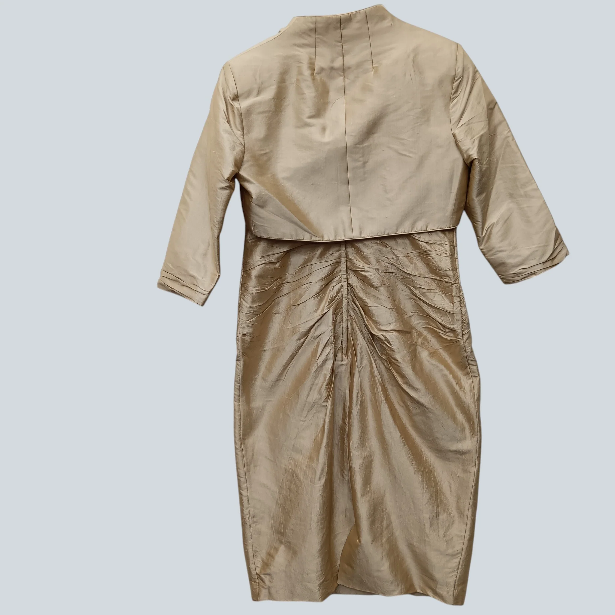Montague Boutique Gold Mother of Bride Outfit Dress With Matching Bolero UK 10 - Womenswear | Pre-loved - Image 2